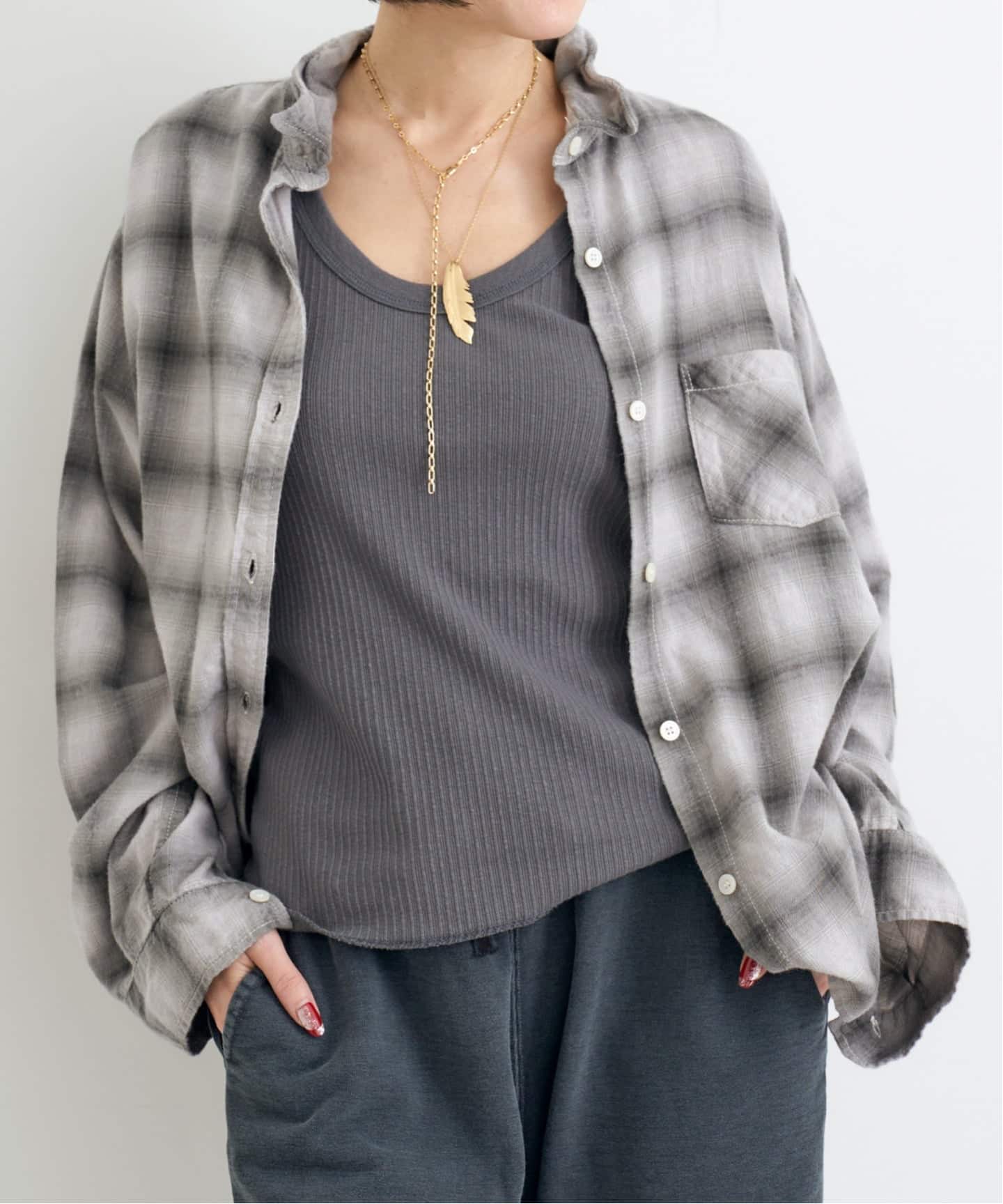REMI RELIEF/レミ レリーフ】 OMBRE CHECK SHIRT（シャツ／ブラウス