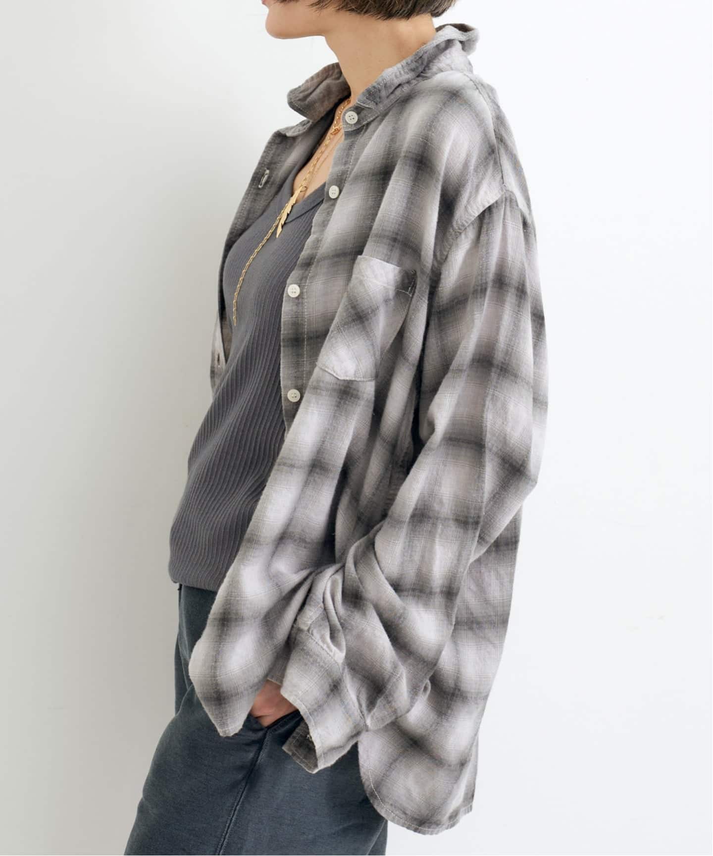 REMI RELIEF/レミ レリーフ】 OMBRE CHECK SHIRT（シャツ／ブラウス