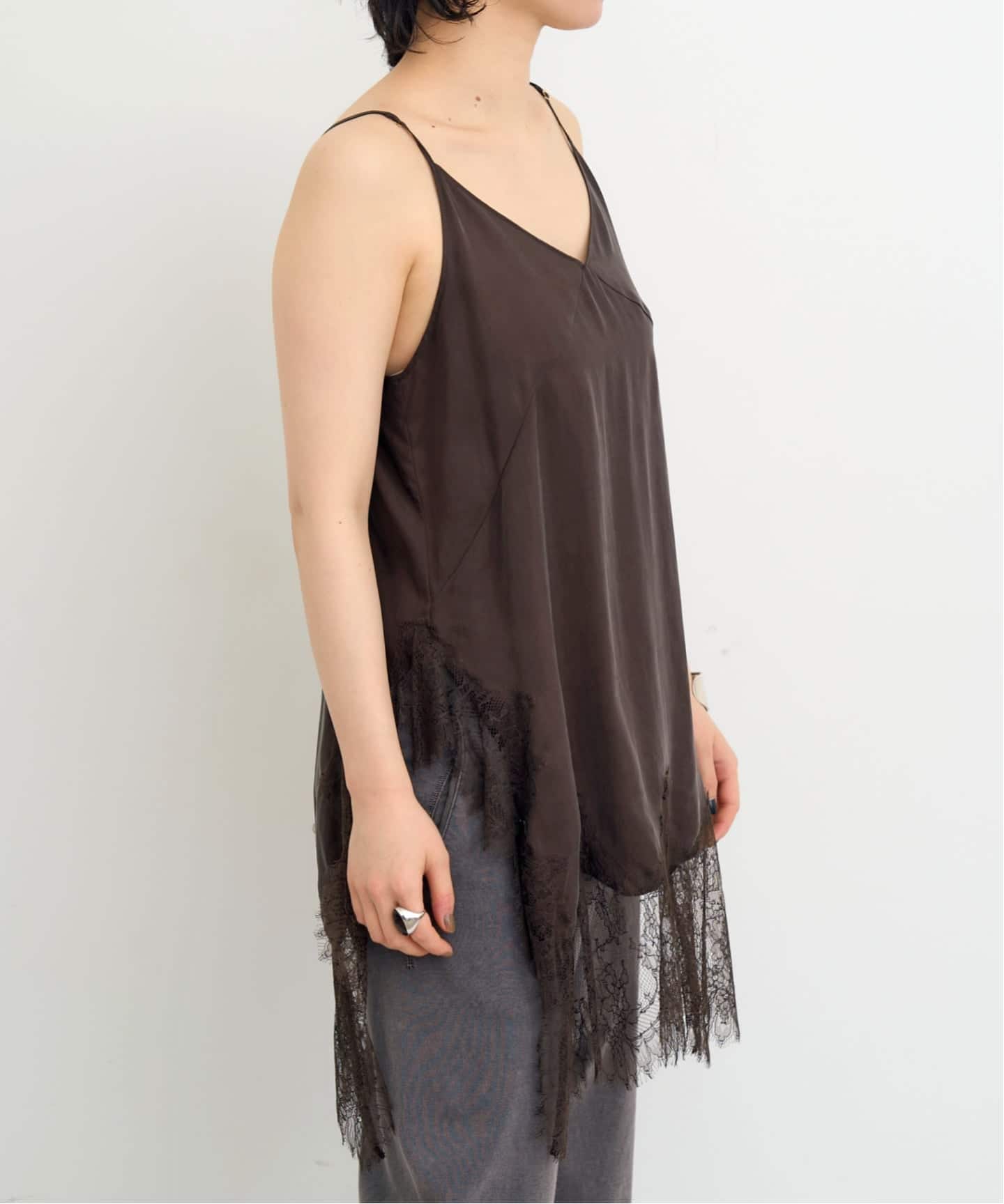 naotan55になりますLisiere darkbrownシャツop LISIERE Lace Tunic（シャツ／ブラウス）｜L'Appartement