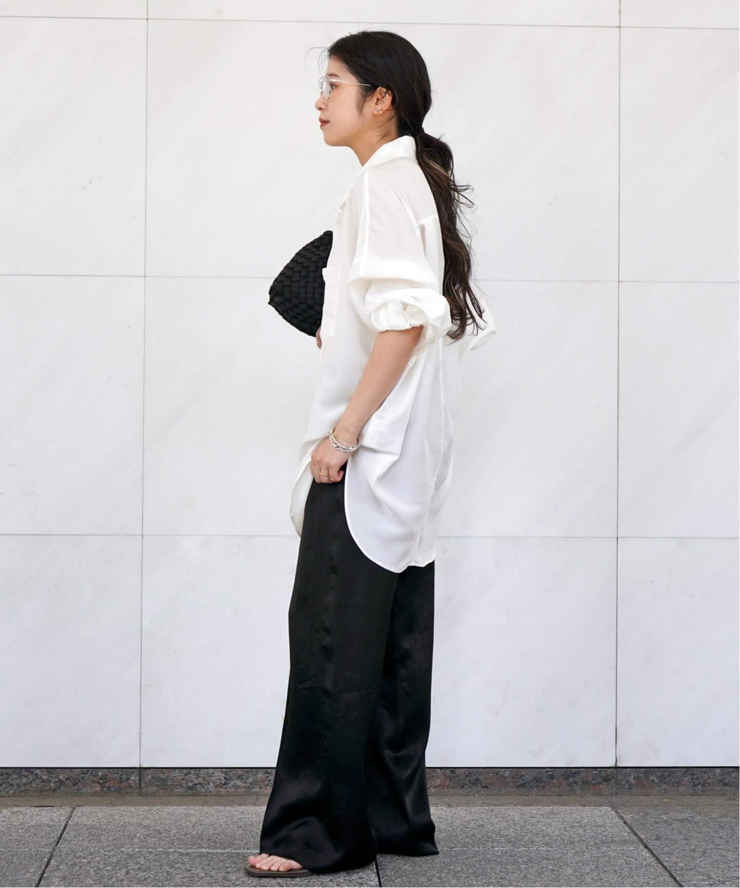 AP STUDIO 新品タグ付き　白シャツ ブラウス ダク付き新品 AP STUDIO ウォッシュシャツ コットンシャツ｜Yahoo