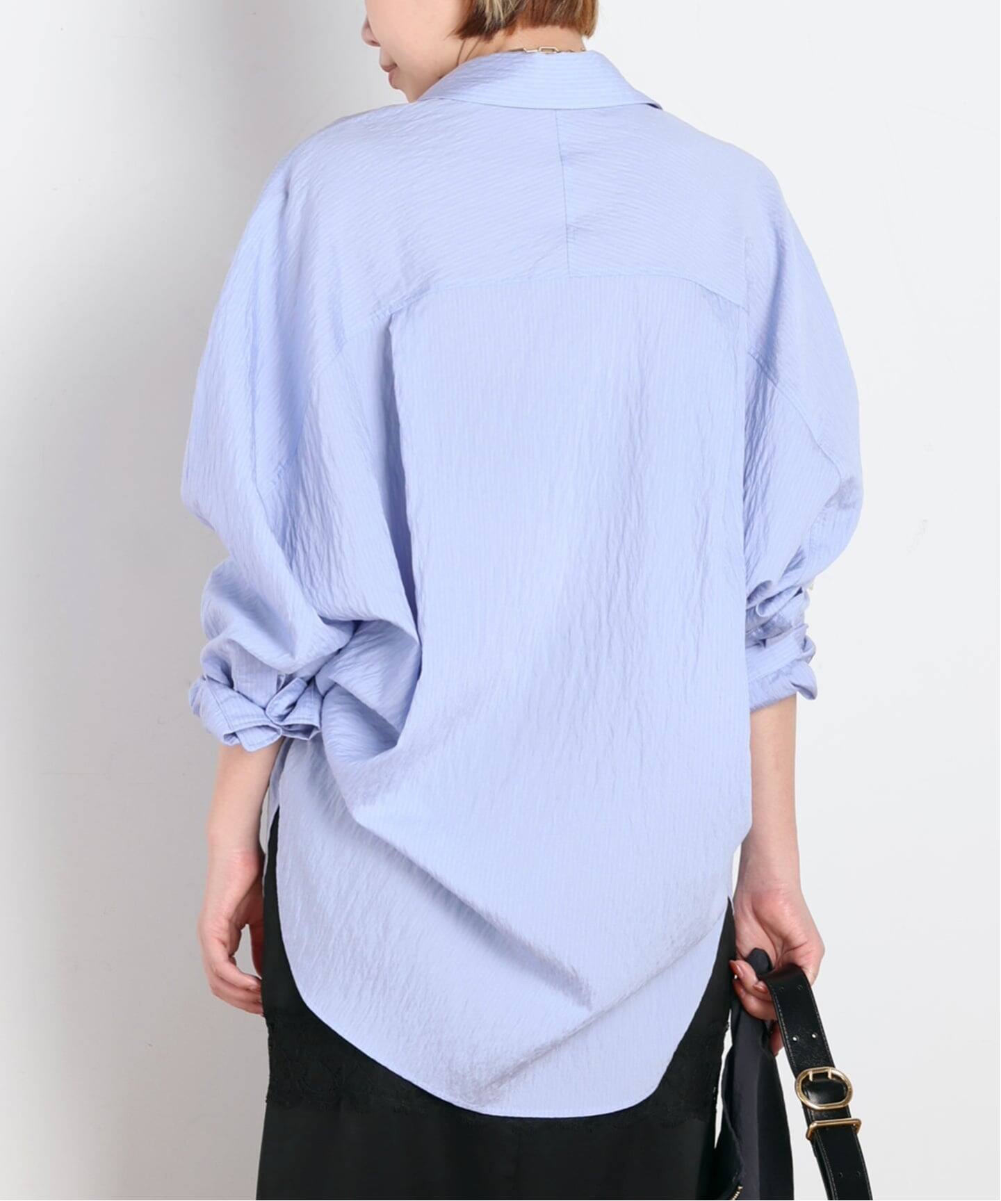 美品⚑AP STUDIO ビッグシルエット ストライプシャツ 日本製 ブルー AP STUDIO - 美品⚑AP STUDIO ビッグシルエット ストライプシャツ 日本