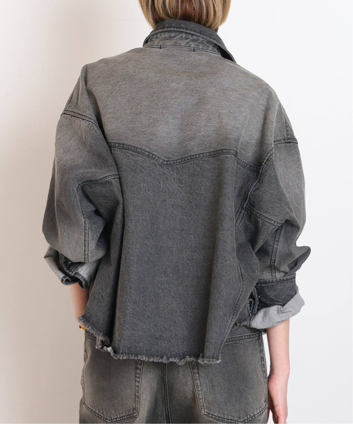 予約》デニムクロップドシャツ（シャツ／ブラウス）｜AP STUDIO