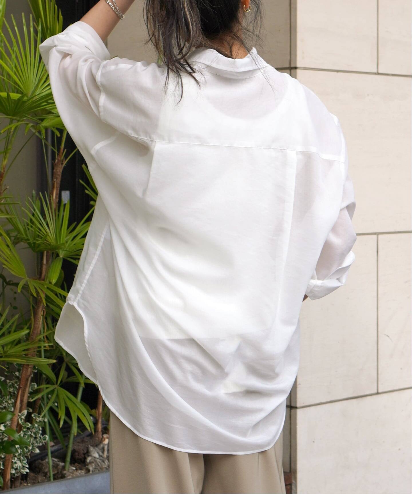 シアーシャツ(ブラック、ホワイト)（シャツ／ブラウス）｜AP STUDIO 