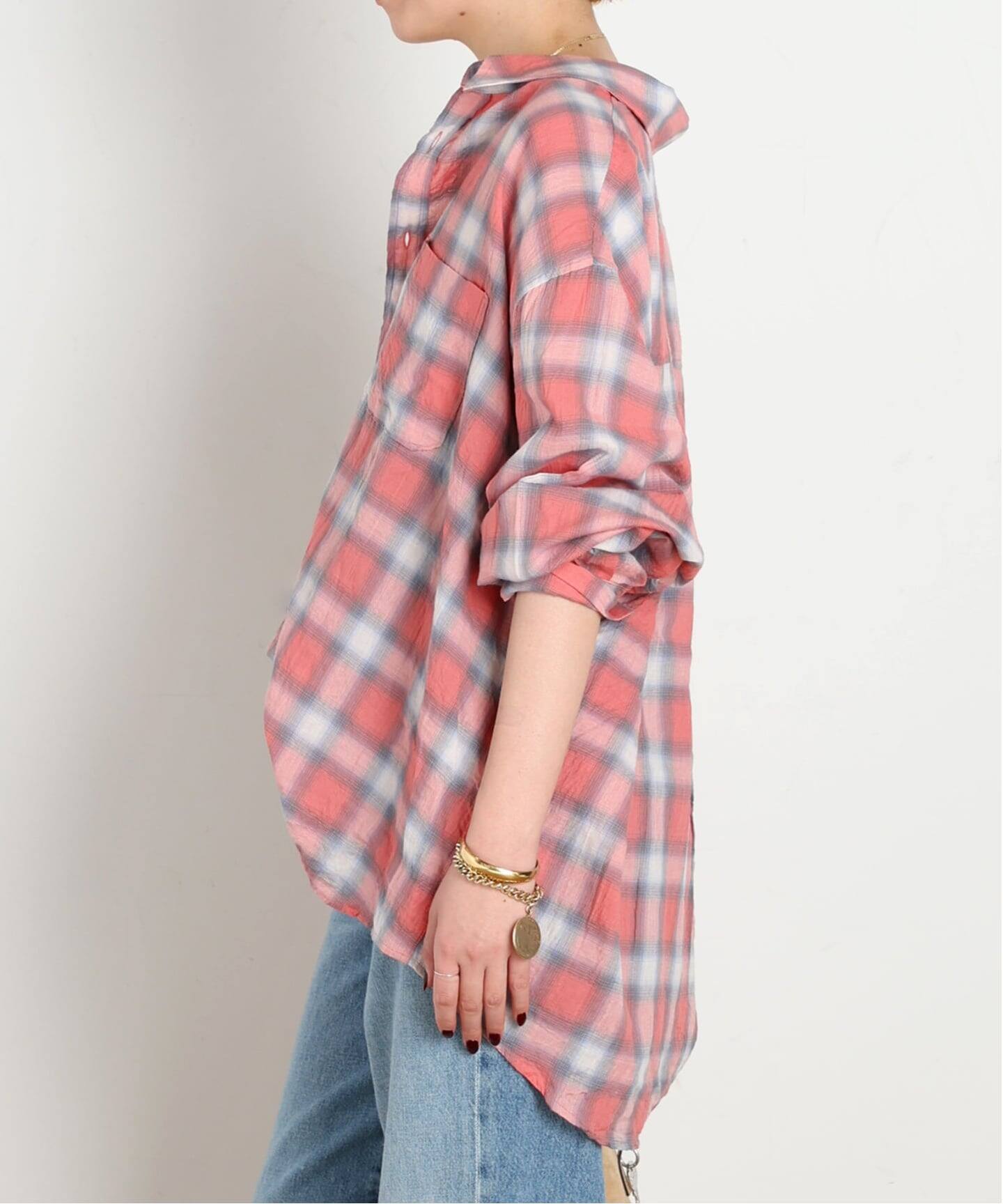 AP STUDIO 【COOR / クアー】チェックシャツ COOR / クアー】SEERSUCKER OMBRE CHECKERED SHIRTS（シャツ／ブラウス