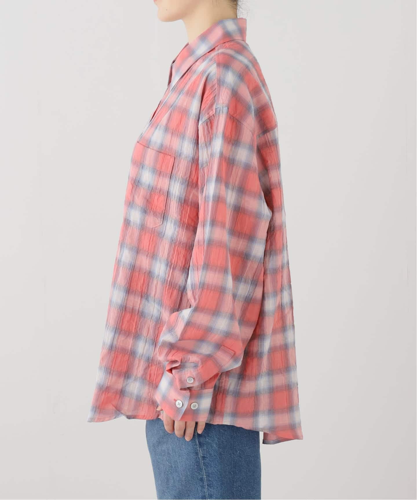 AP STUDIO 【COOR / クアー】チェックシャツ COOR / クアー】SEERSUCKER OMBRE CHECKERED SHIRTS（シャツ／ブラウス