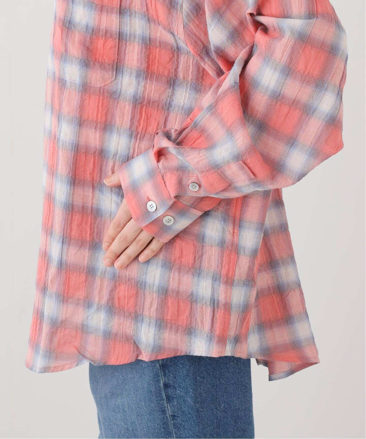 AP STUDIO 【COOR / クアー】チェックシャツ COOR / クアー】SEERSUCKER OMBRE CHECKERED SHIRTS（シャツ／ブラウス