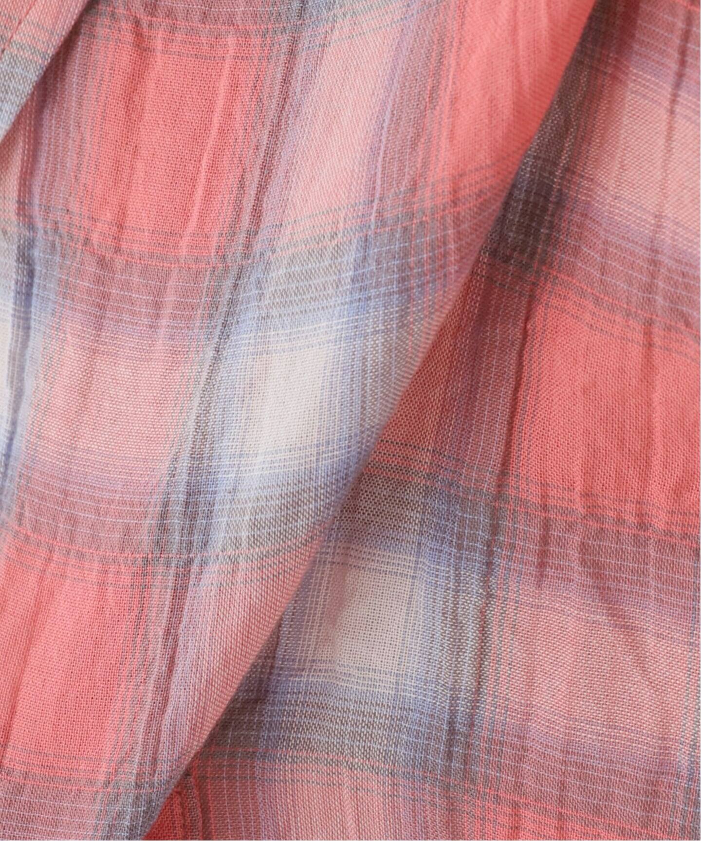COOR / クアー】SEERSUCKER OMBRE CHECKERED SHIRTS（シャツ／ブラウス