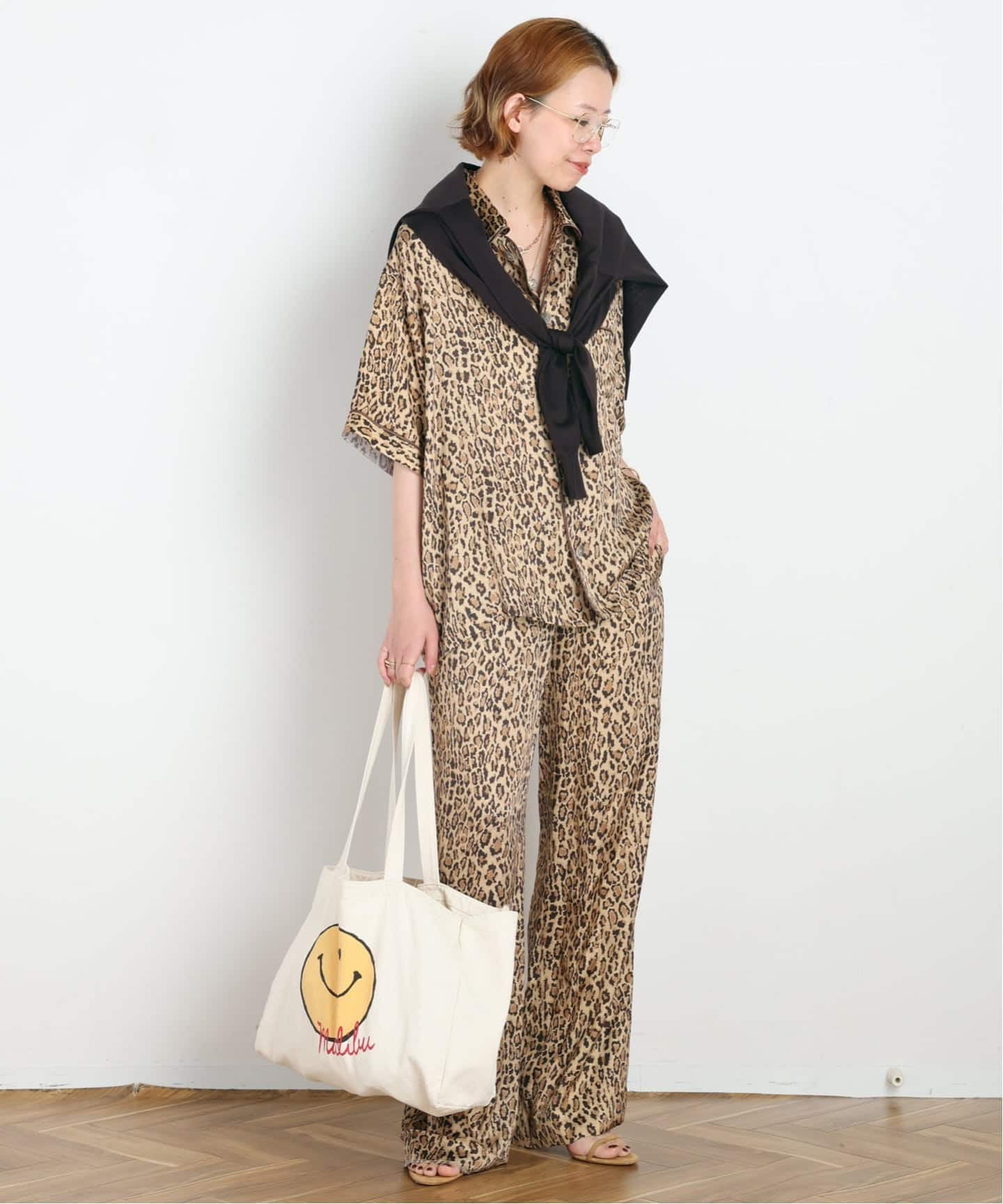 COUTURE D'ADAM/クチュールドアダム】Leopard Italian Print Shirt