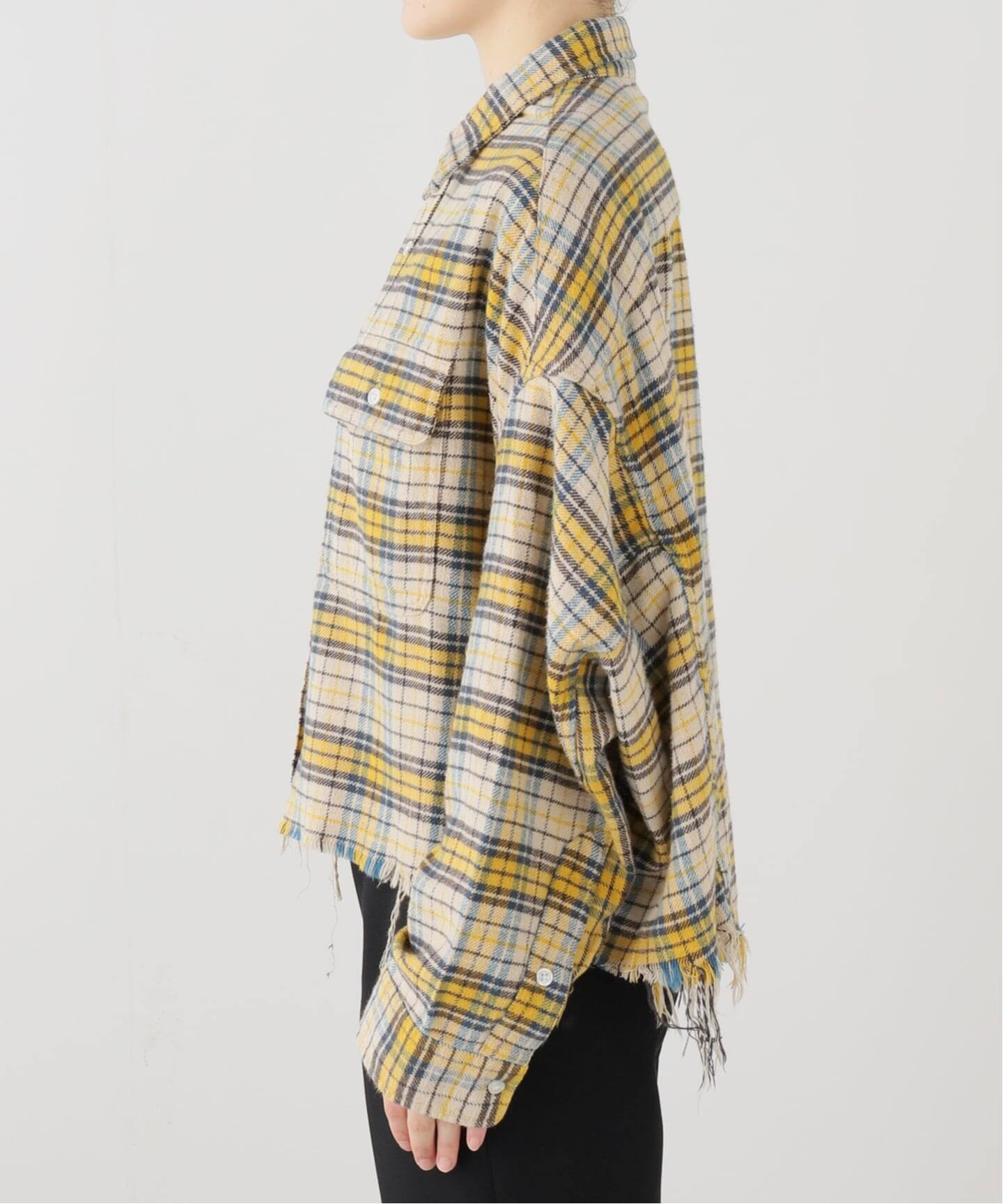 R13/アールサーティーン】CROPPED WORK Shirt（シャツ／ブラウス）｜AP