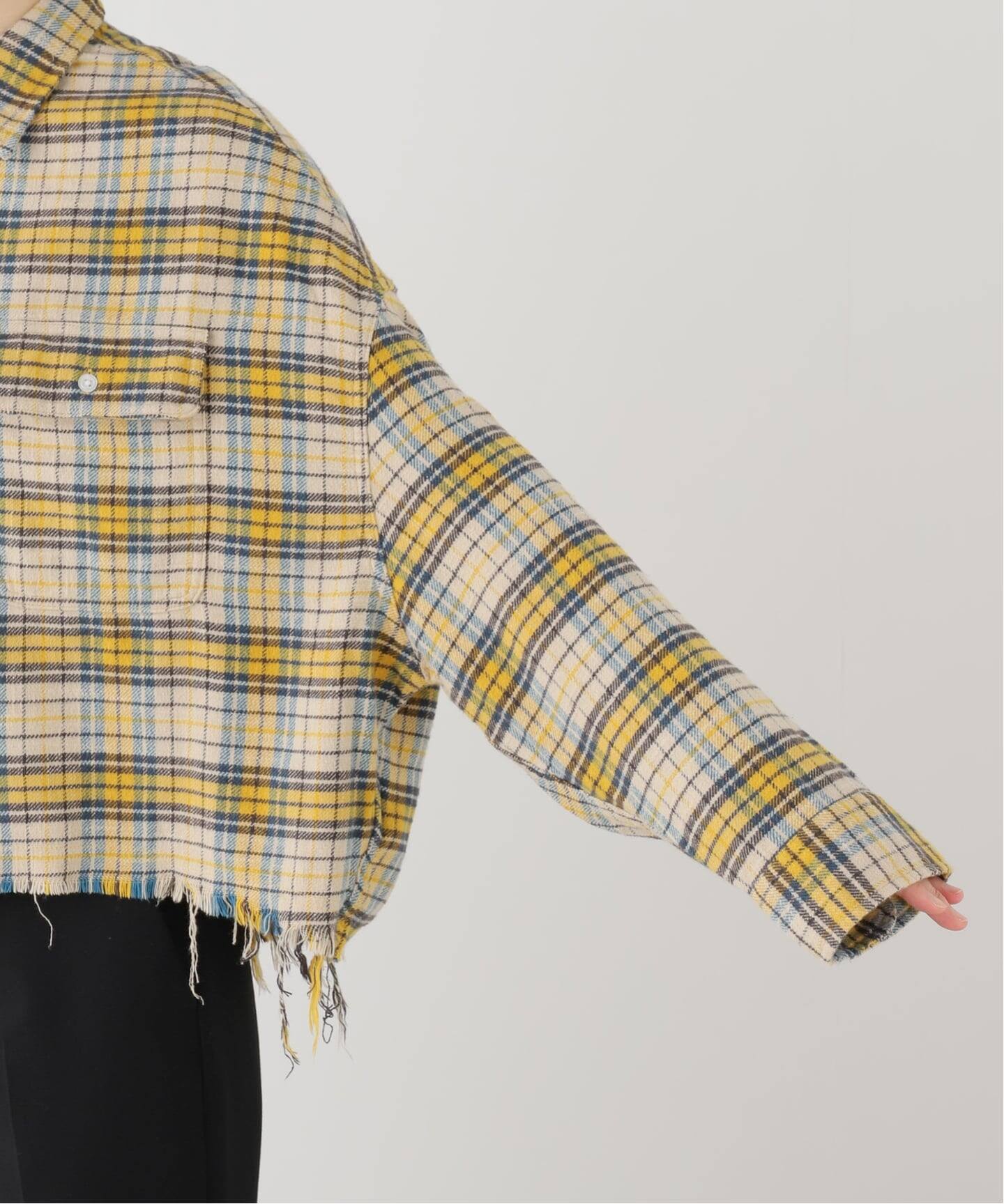 R13/アールサーティーン】CROPPED WORK Shirt（シャツ／ブラウス）｜AP