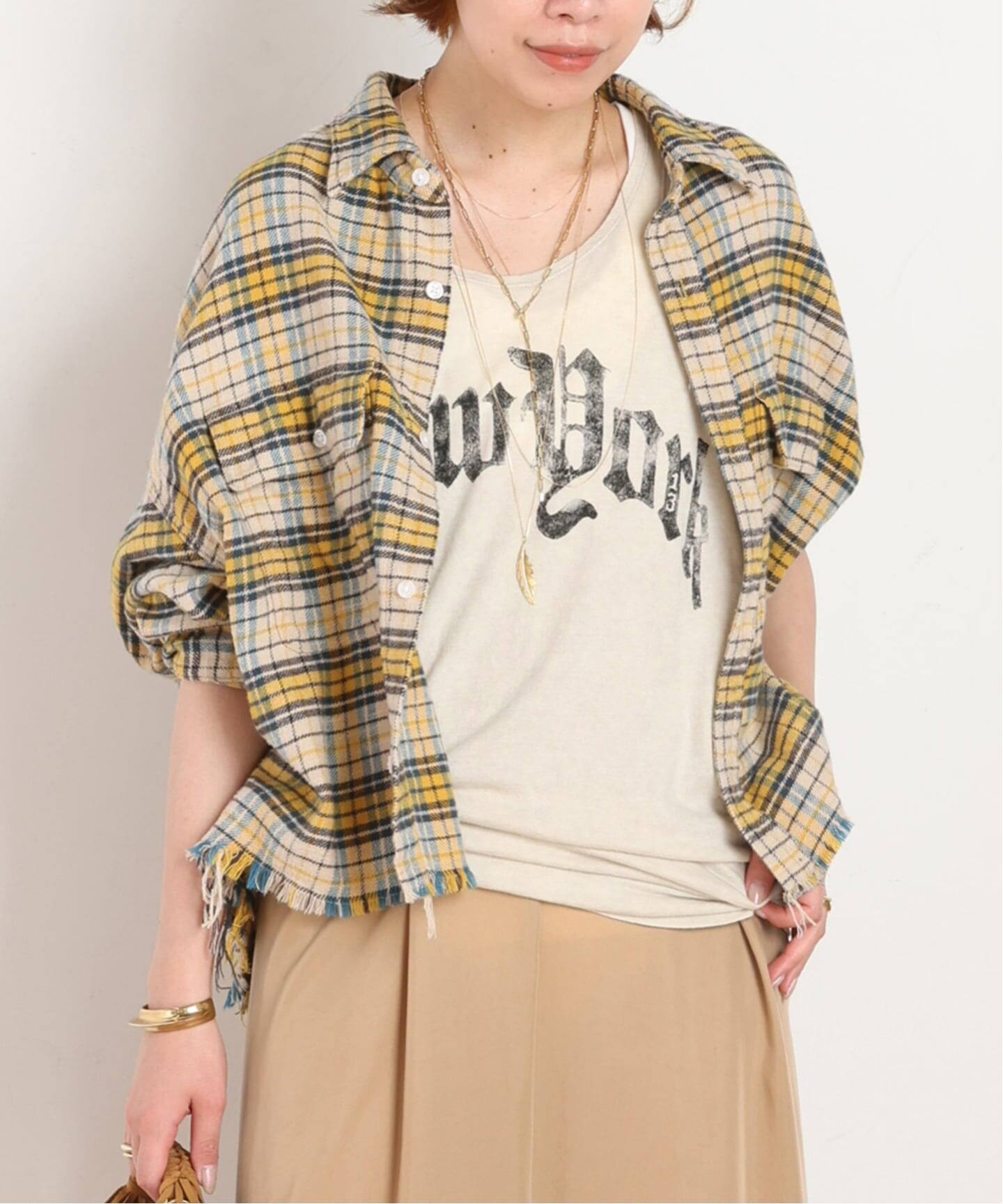 R13/アールサーティーン】CROPPED WORK Shirt（シャツ／ブラウス）｜AP 