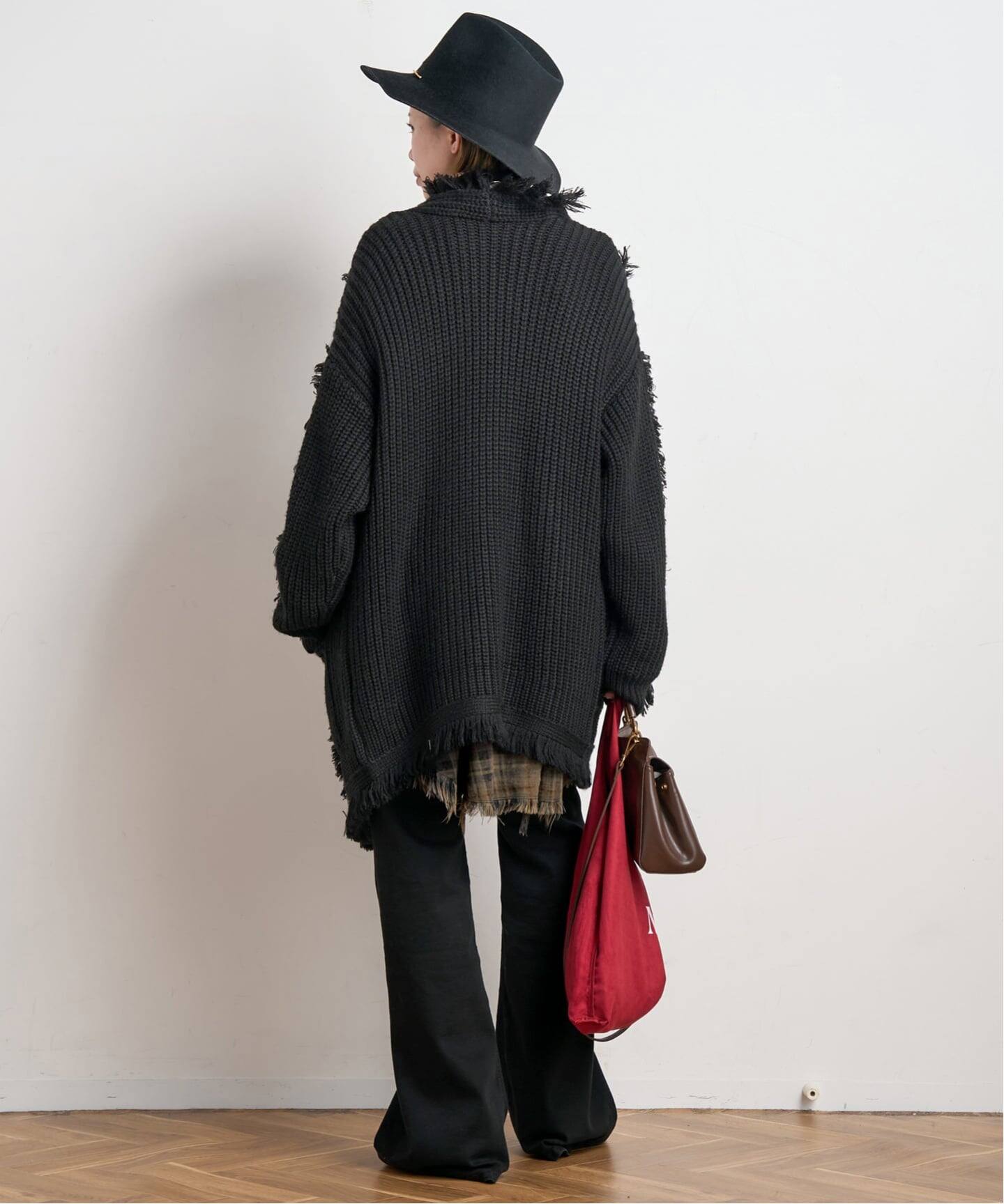 R13/アールサーティーン】SHREDDED SEAM DROP NECK SHIRT（シャツ