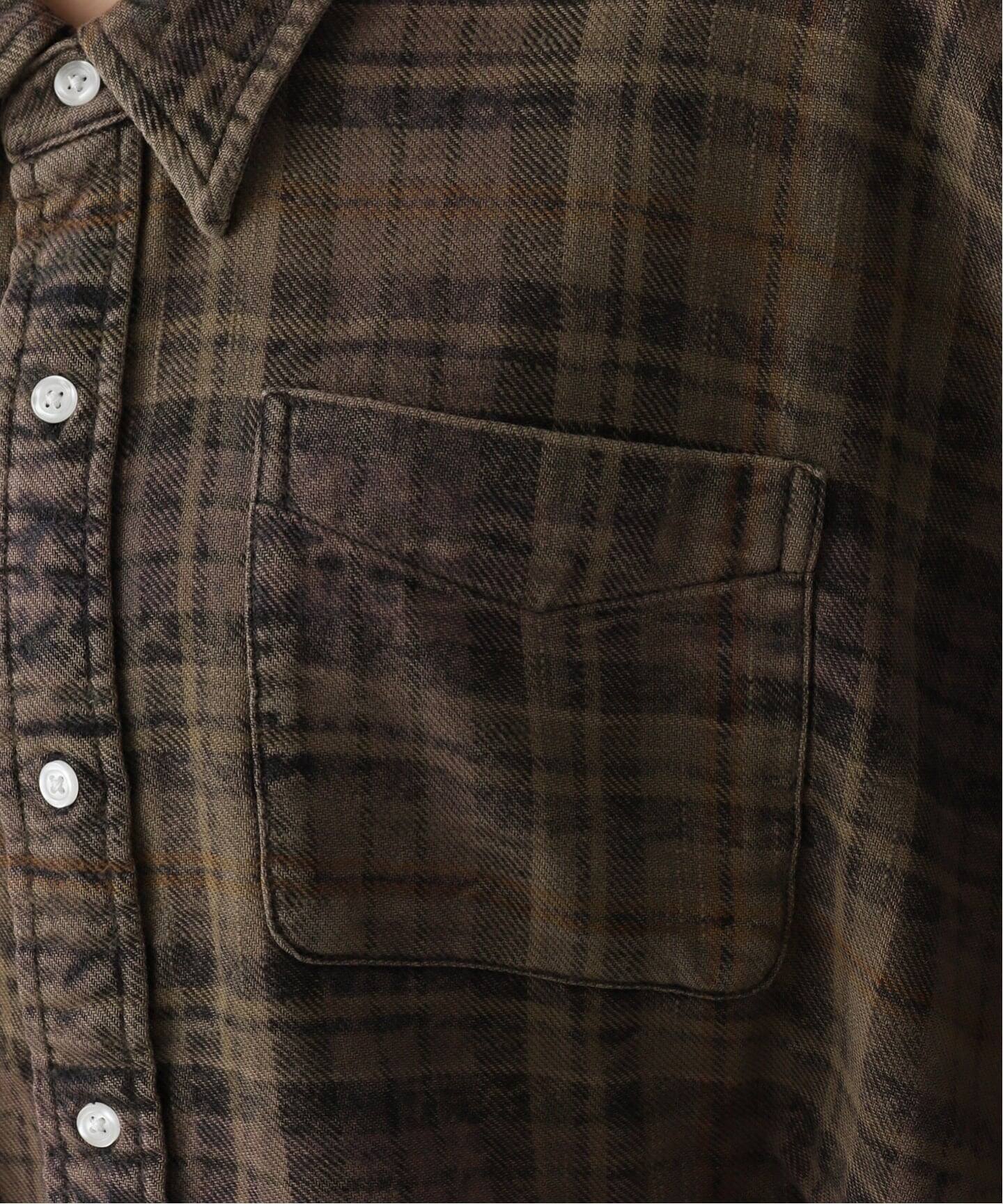 R13/アールサーティーン】SHREDDED SEAM DROP NECK SHIRT（シャツ