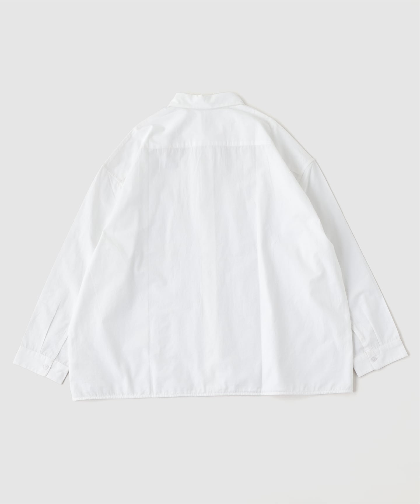 SEEALL シーオール　刺繍入り ホワイト 長袖シャツ　ブラウス SEEALL / シーオール REGULAR COLLAR SHIRTS SOLID（シャツ／ブラウス