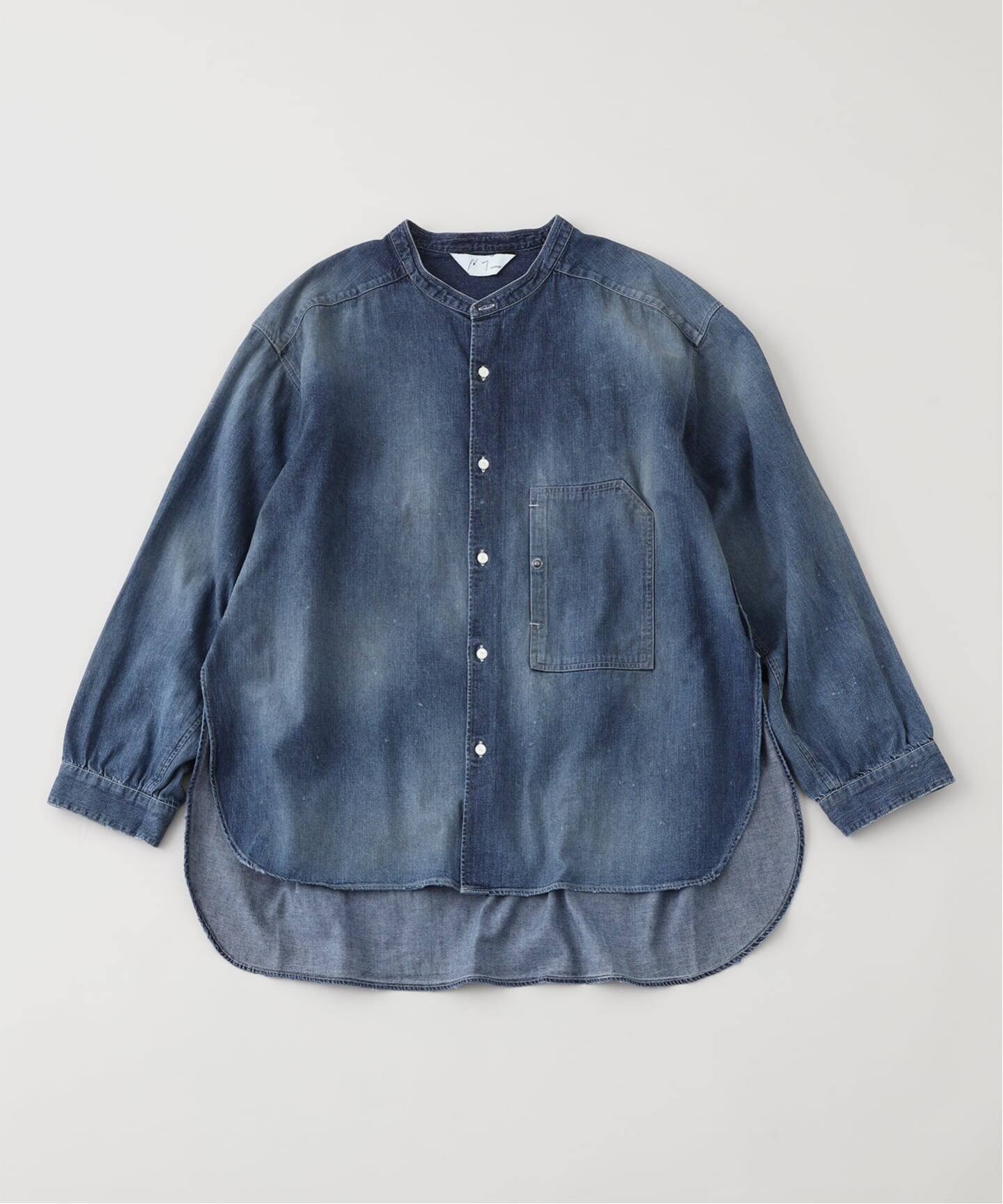 ANCELLM / アンセルム DENIM BAND COLLAR SHIRT（シャツ／ブラウス