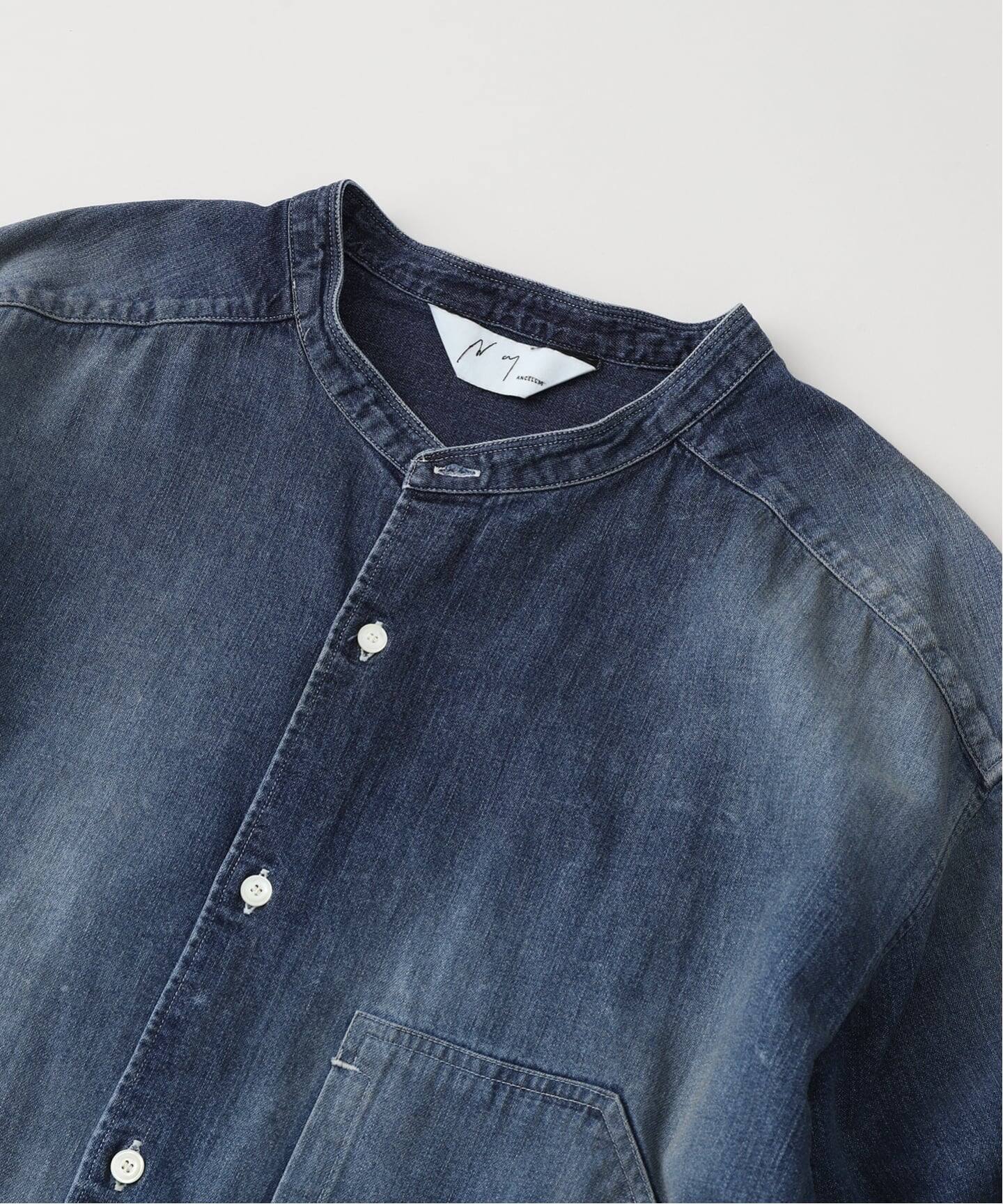 ANCELLM / アンセルム DENIM BAND COLLAR SHIRT（シャツ／ブラウス