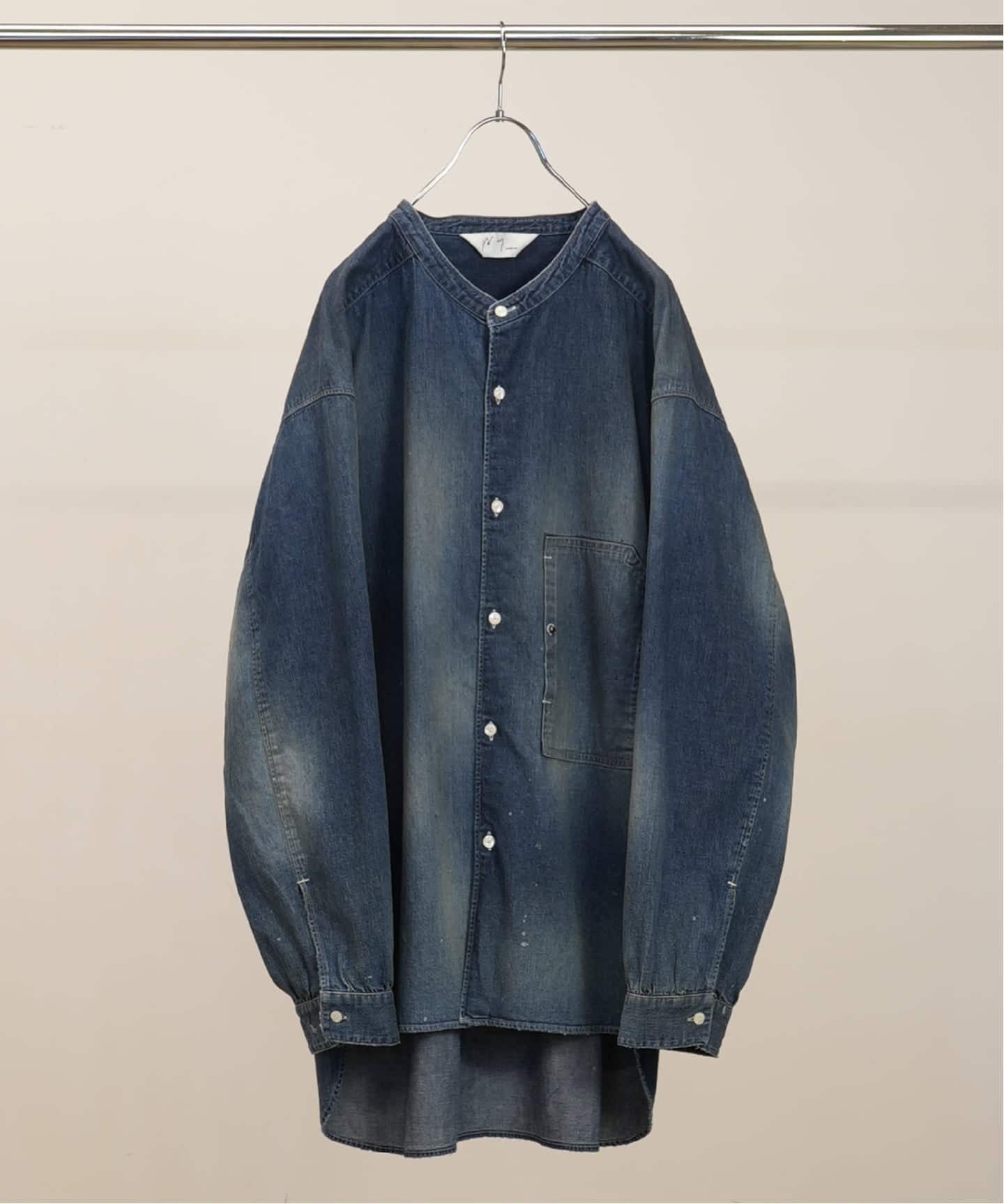 ANCELLM / アンセルム DENIM BAND COLLAR SHIRT（シャツ／ブラウス