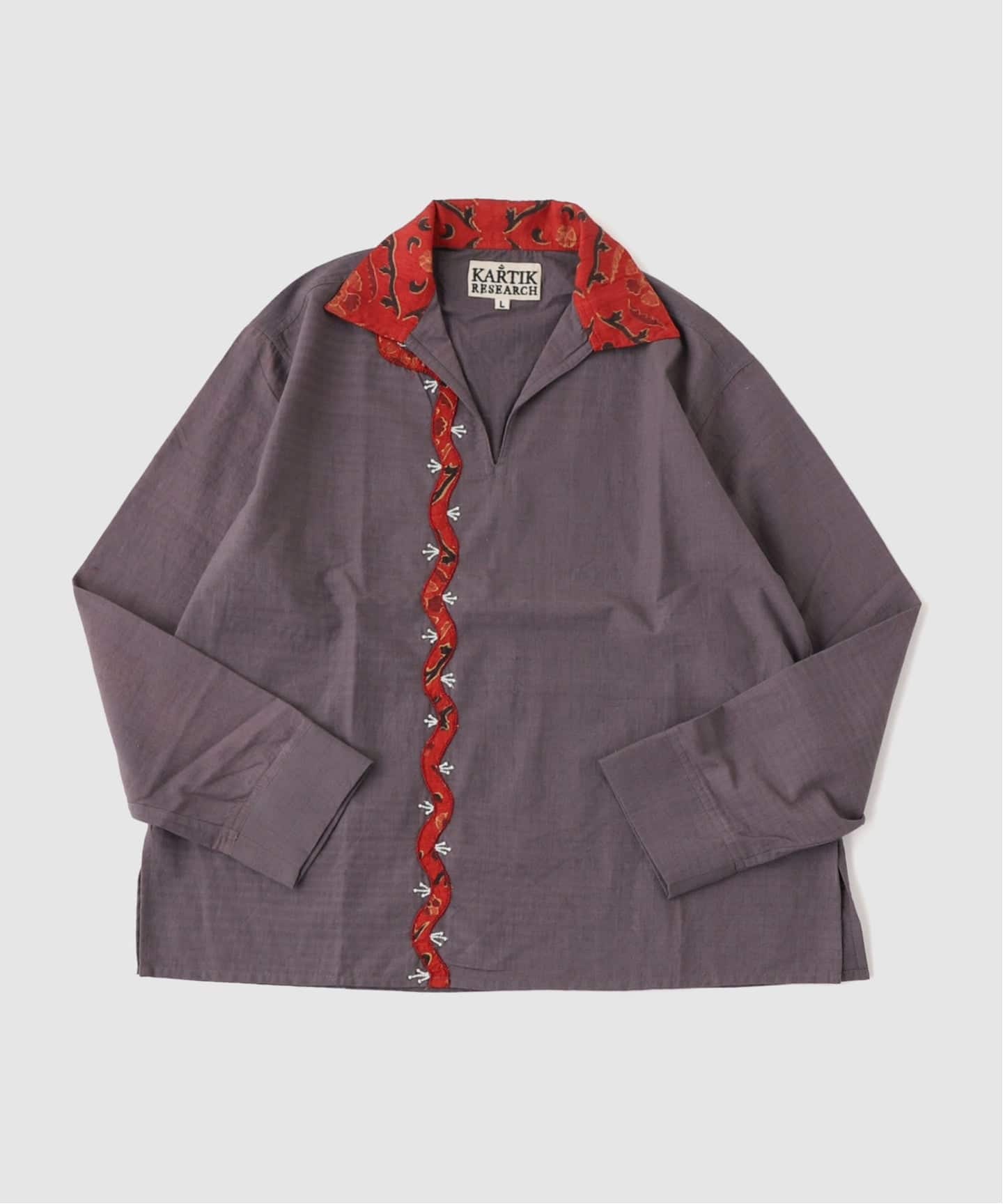 【新品未使用】 KARU KARTIK RESEARCH シルク100%シャツ KARTIK RESEARCH カルティック リサーチ Bhutia Shirt（シャツ