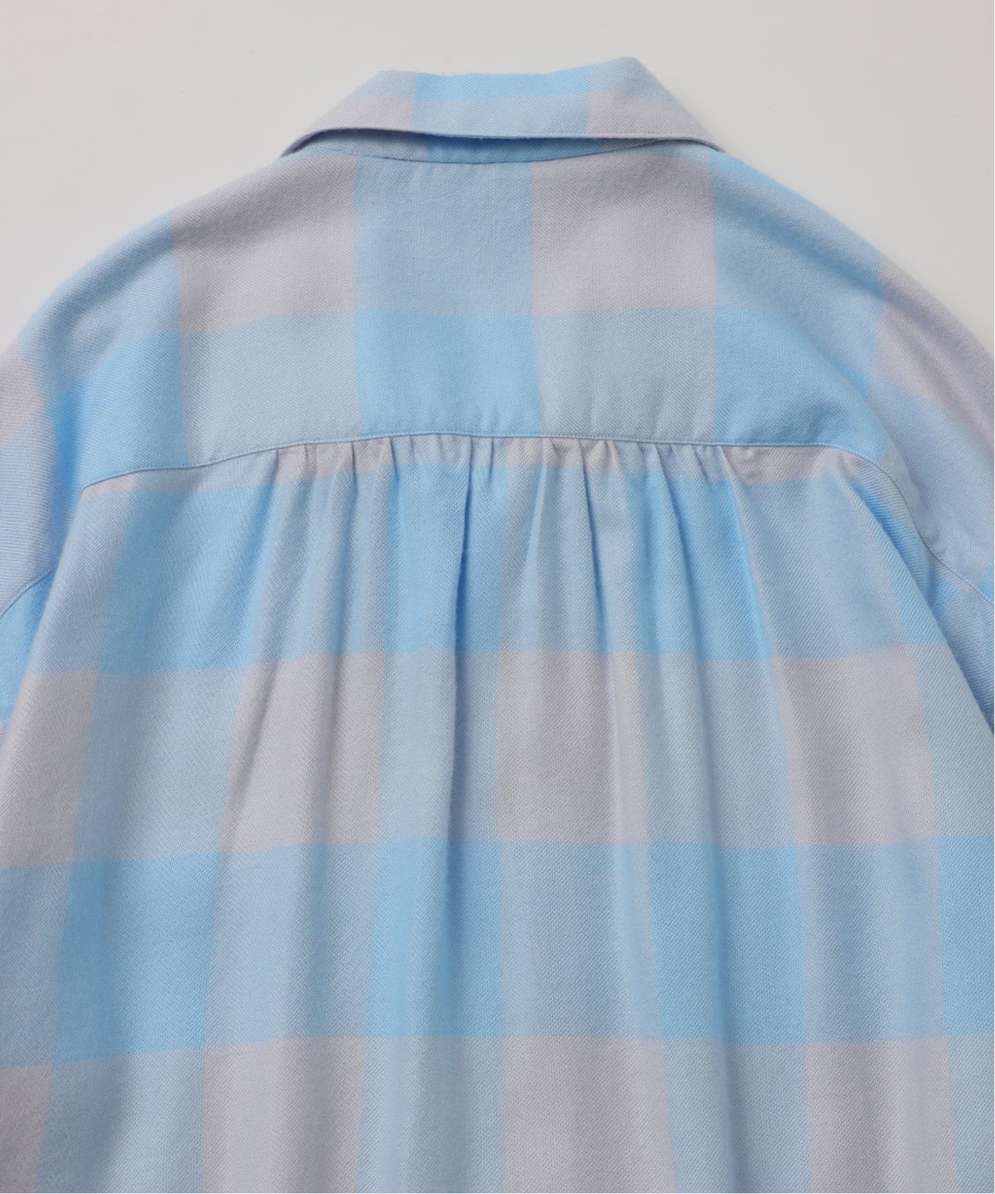 FOLL / フォル】summer modal check open collar shirt（シャツ