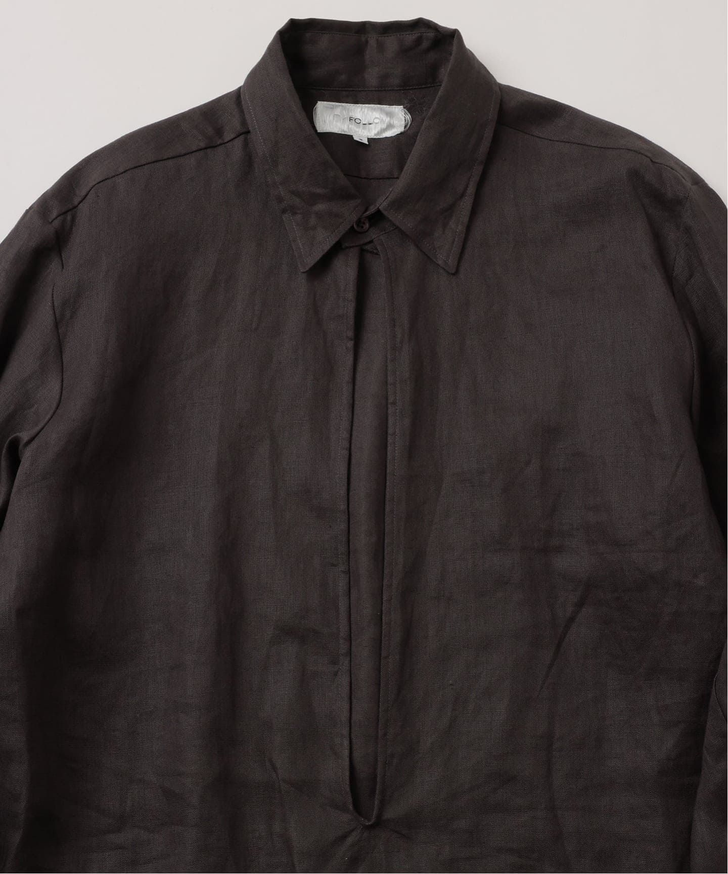 予約》【FOLL / フォル】washed linen skipper shirt（シャツ