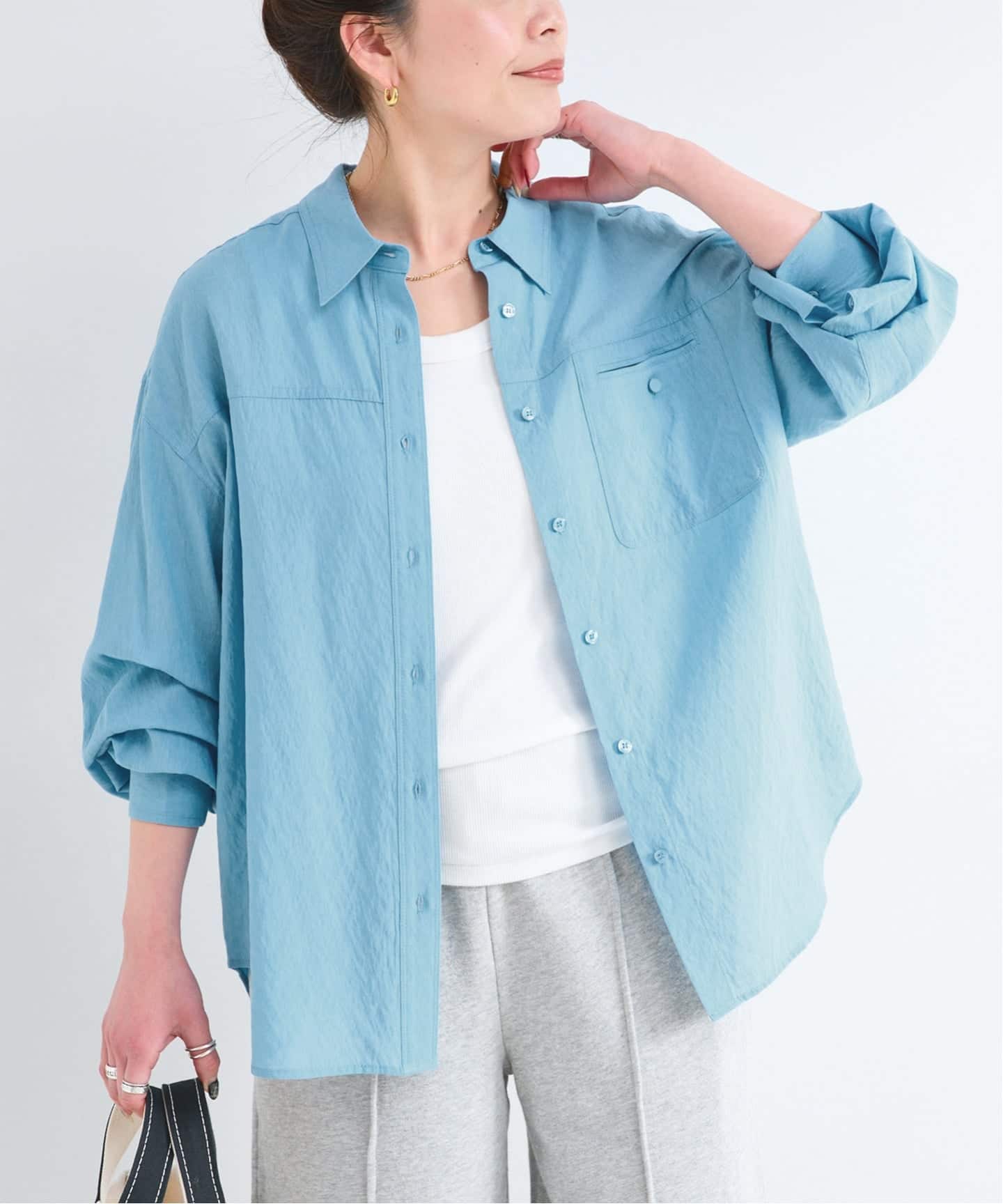 予約》手洗い可 / シアーヘザーオーバーシャツ（シャツ／ブラウス