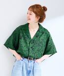 手洗い可 / ストロークプリントクロップSSシャツ