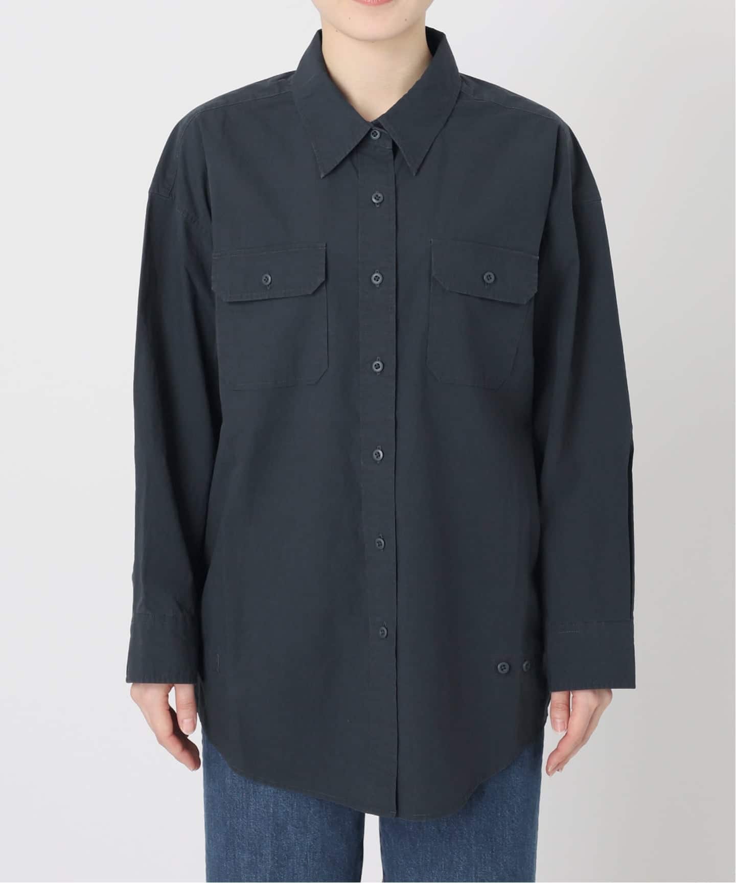 2wayシャツ　ウォッシュブラック WEB＋一部店舗限定】ウォッシャブル / バイオウォッシュ2WAYシャツ