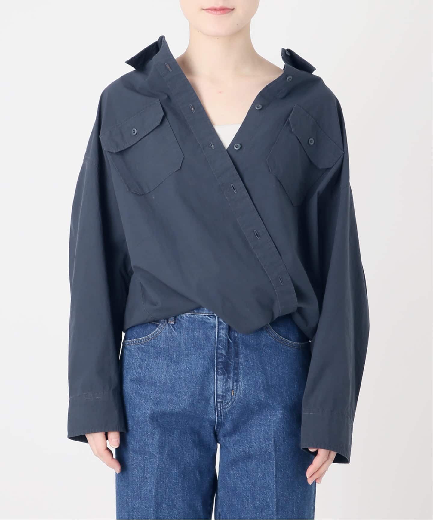 2wayシャツ　ウォッシュブラック ITEMS URBANRESEARCH（アイテムズ アーバンリサーチ） シャツ