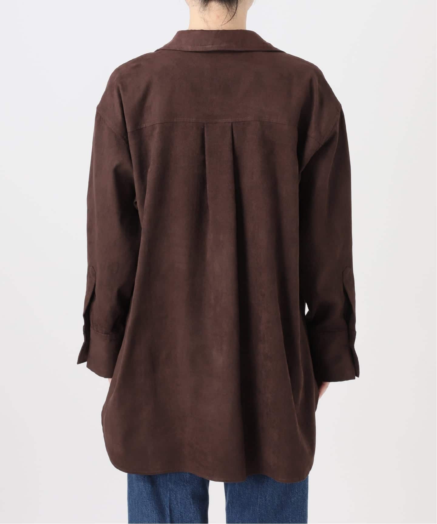 ギャルリーヴィー　24AW シルクハブタエプリント スキッパーシャツ　手洗い可 予約》手洗い可 / スエードライクスキッパーシャツ（シャツ／ブラウス