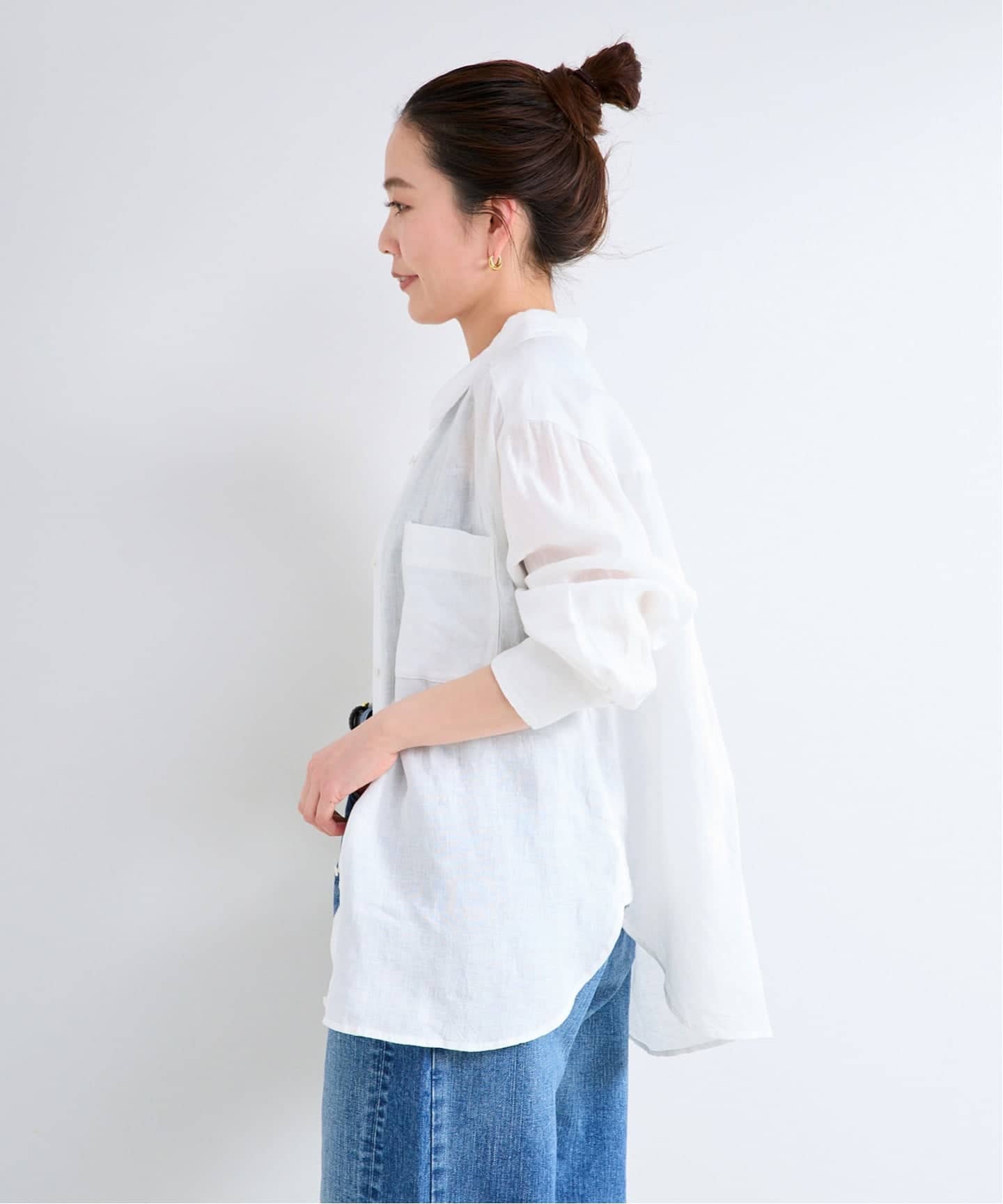 追加》《S/Mサイズ展開》手洗い可 / 2WAYフレンチリネンシャツ（シャツ