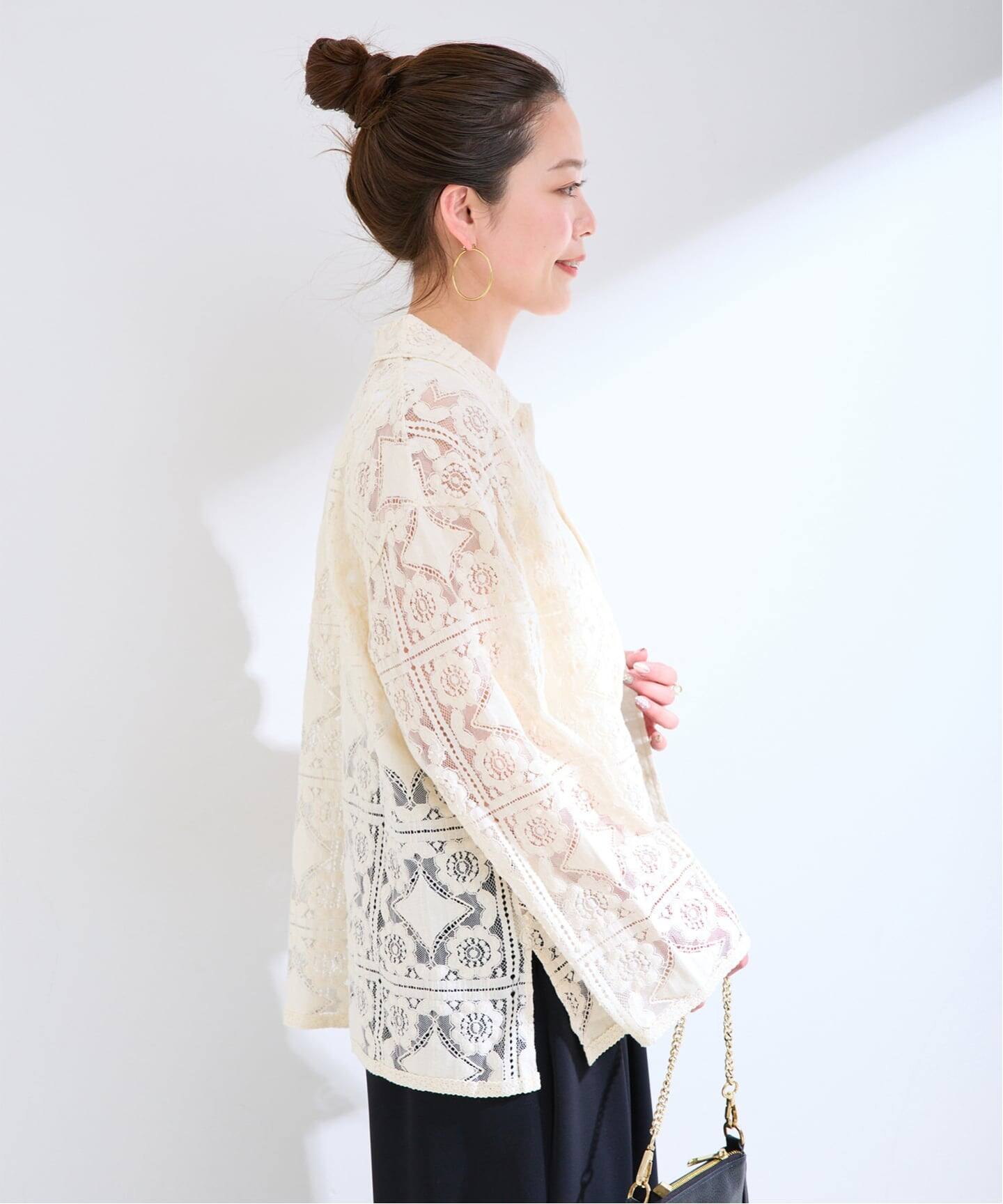 手洗い可 / レースembroideryシャツ（シャツ／ブラウス）｜B.C STOCK