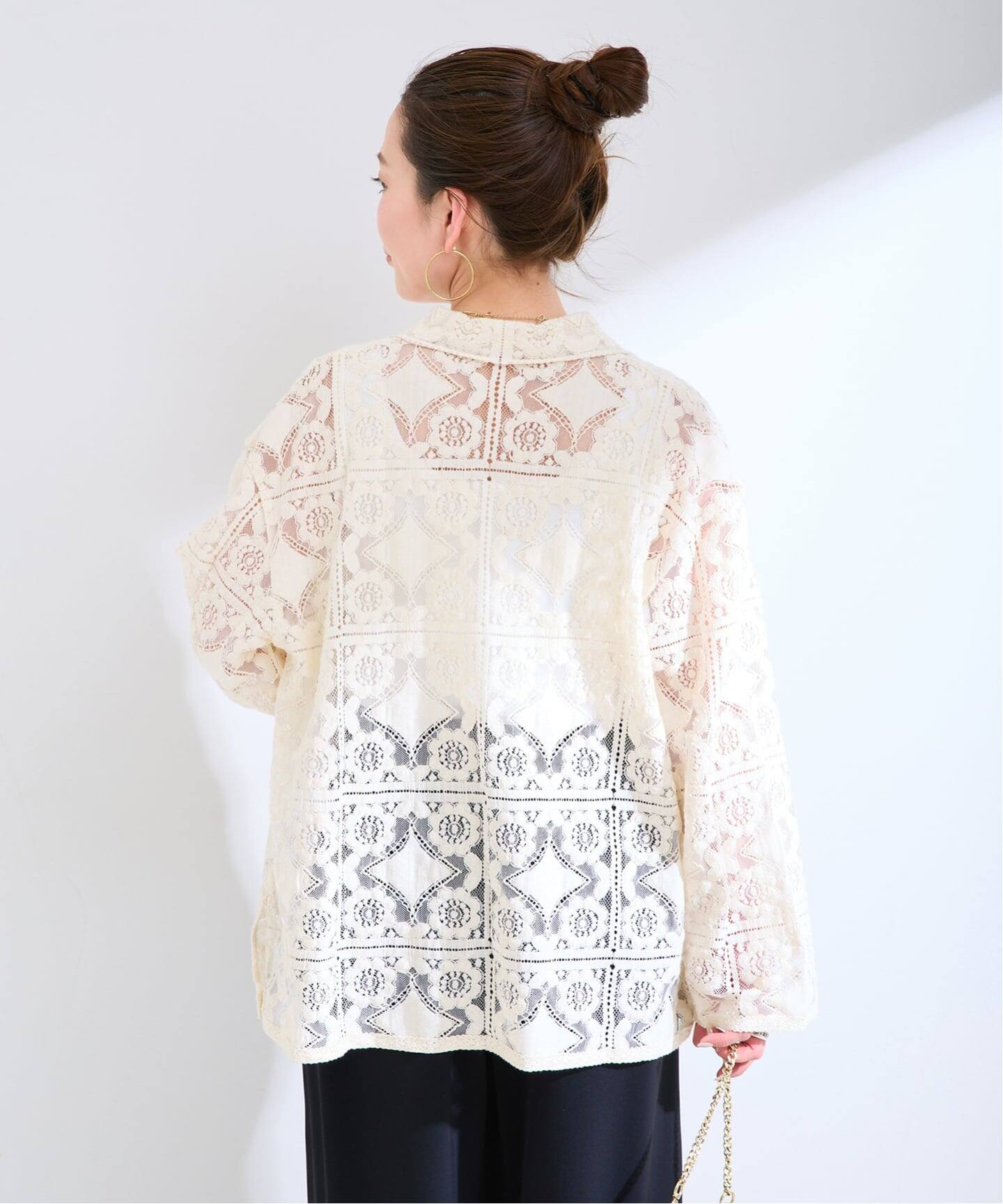 手洗い可 / レースembroideryシャツ（シャツ／ブラウス）｜B.C STOCK