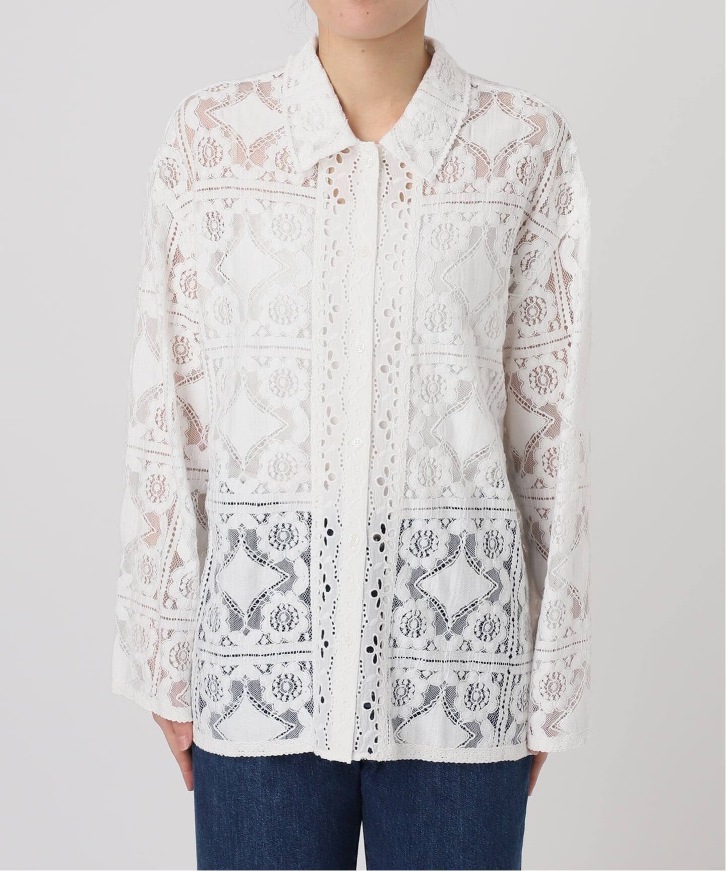 手洗い可 / レースembroideryシャツ（シャツ／ブラウス）｜B.C STOCK