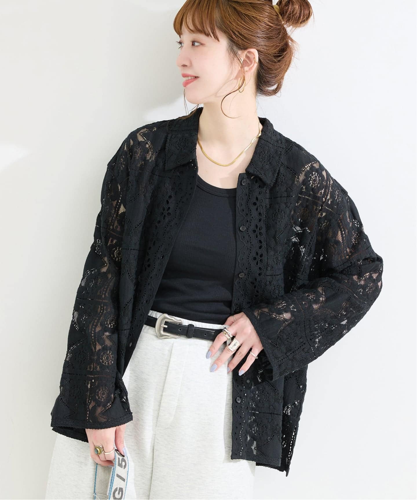 手洗い可 / レースembroideryシャツ（シャツ／ブラウス）｜B.C STOCK