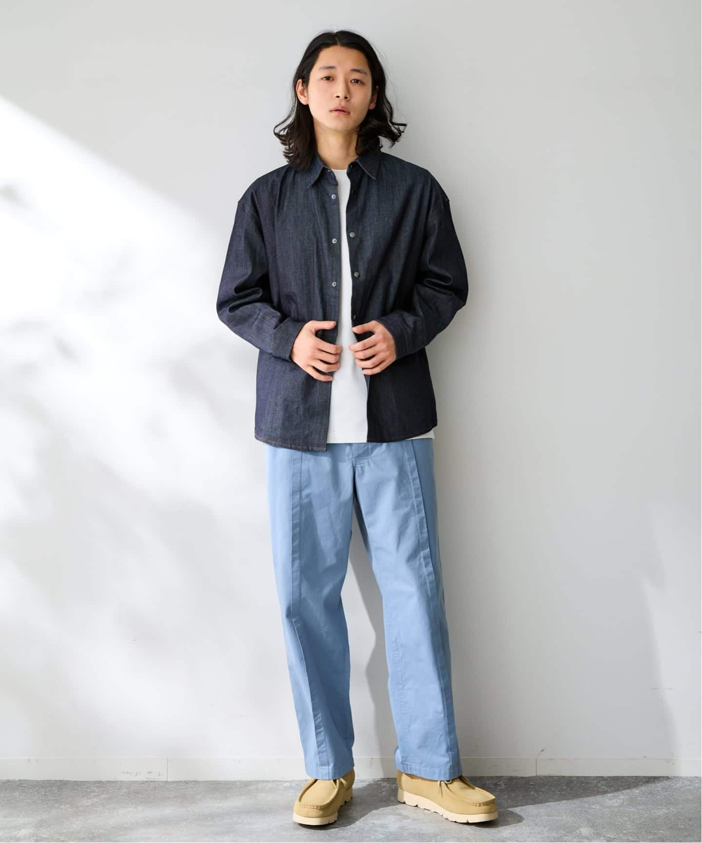 8 oz デニム スナップシャツジャケット（シャツ／ブラウス）｜B.C