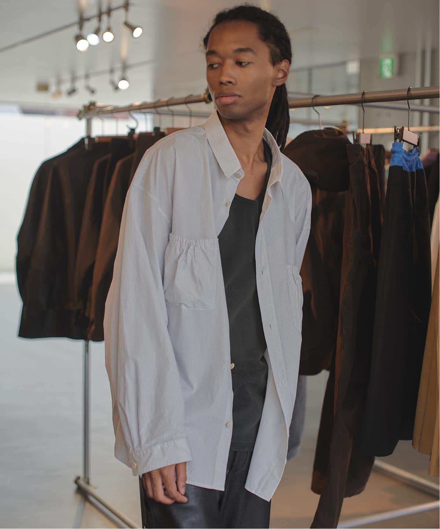 トップス refomed WRIST PATCH WIDE SHIRT refomed /リフォメッド WRIST PATCH WIDE SHIRT 