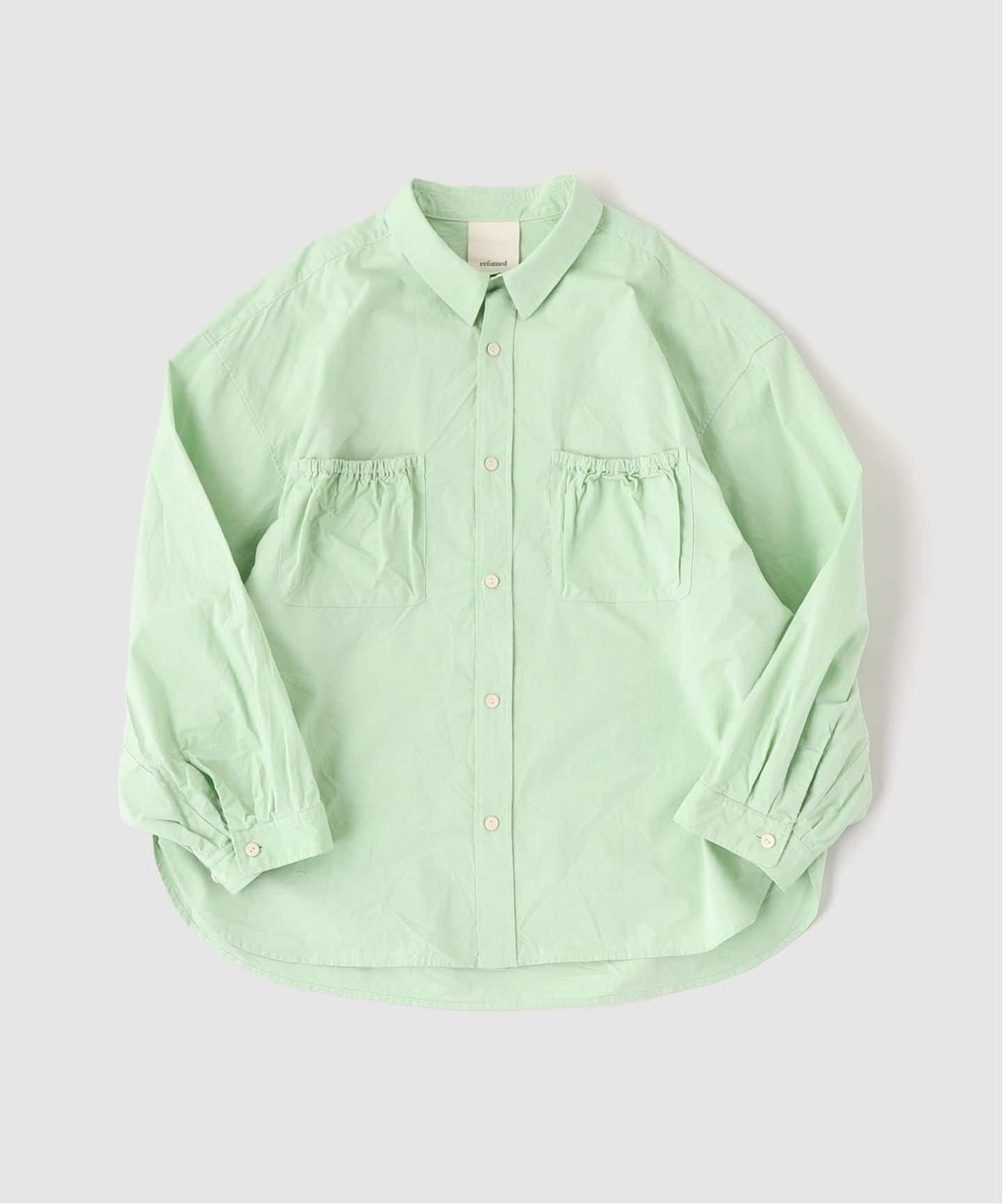 refomed WRIST PATCH WIDE SHIRT/カーキ/サイズ2 refomed /リフォメッド WRIST PATCH WIDE SHIRT（シャツ／ブラウス