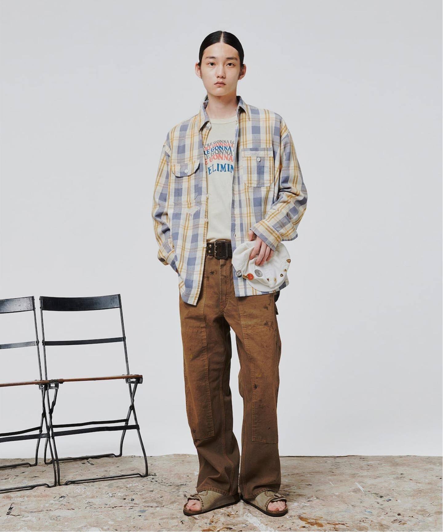 BOWWOW / バウワウ UNIQUE POCKET CHECKED SHIRT AGED（シャツ
