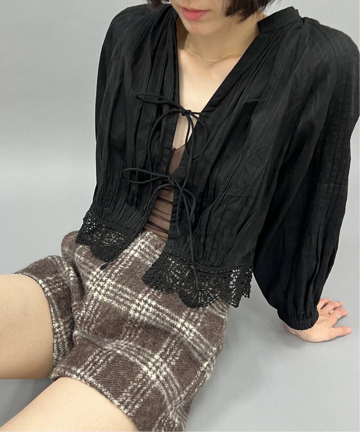 ne Quittez pas / ヌキテパ】Cambric Dobby Lace Blouse（シャツ 