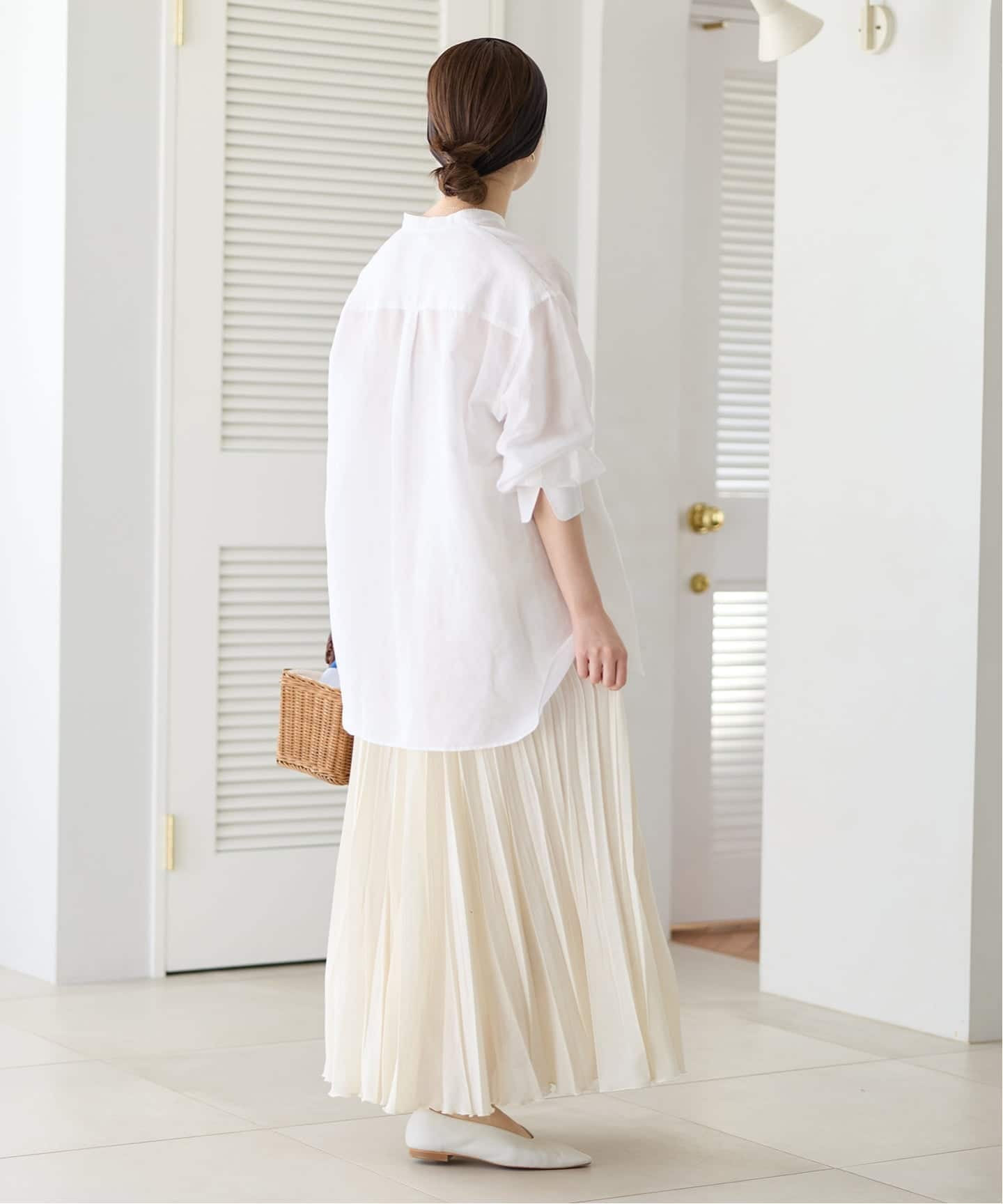 一部カラーWEB限定/予約》ラミーリヨセルバンドカラーシャツ（シャツ