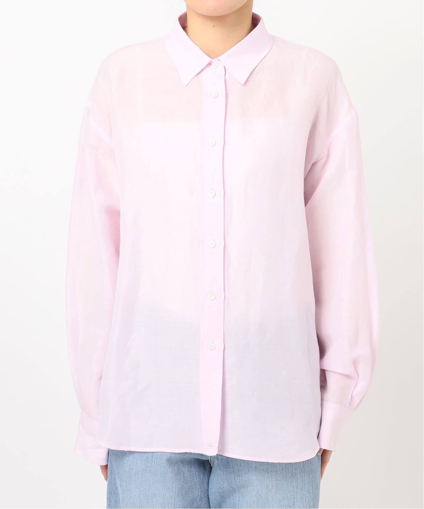 Plage　ラミーリヨセルワイドシャツ　ピンク RAMIE LYOCELL LOOSE シャツ（シャツ／ブラウス）｜Plage（プラージュ