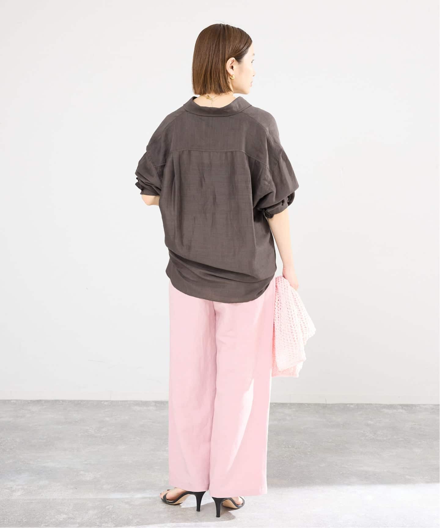 Plage　ラミーリヨセルワイドシャツ　ピンク RAMIE LYOCELL LOOSE シャツ（シャツ／ブラウス）｜Plage（プラージュ