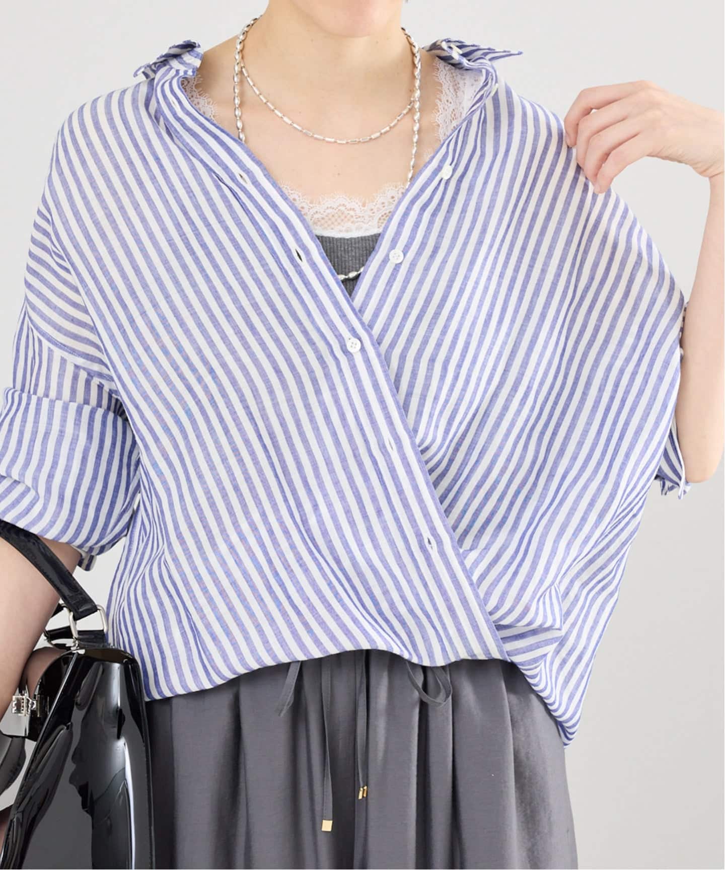 IENA ラミーリヨセル2wayシャツ　今季 追加》ラミーリヨセル2wayシャツ（シャツ／ブラウス）｜IENA（イエナ
