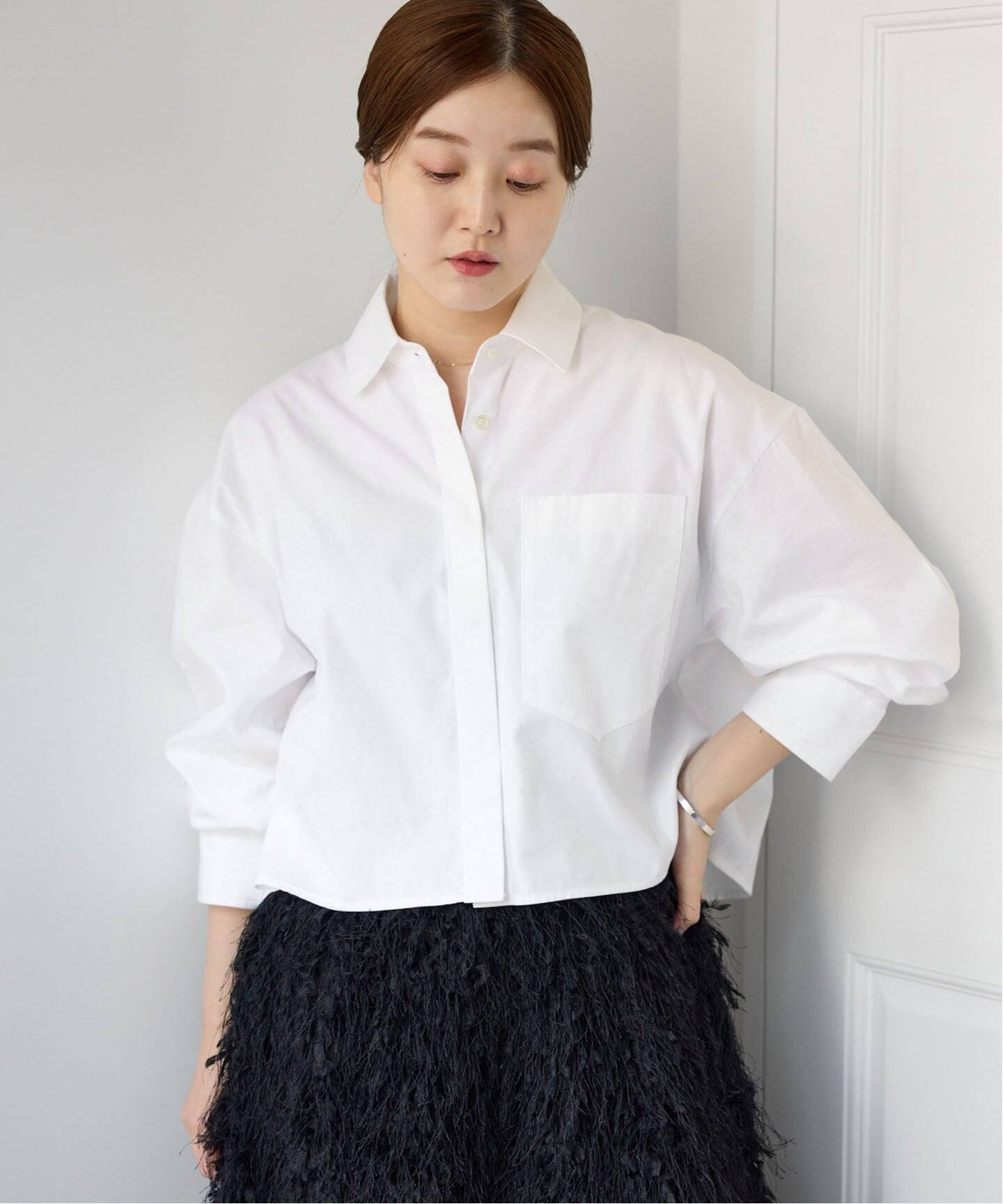 e.a.n* 　ご予約品 予約》IEオックスクロップドシャツ（シャツ／ブラウス）｜IENA（イエナ