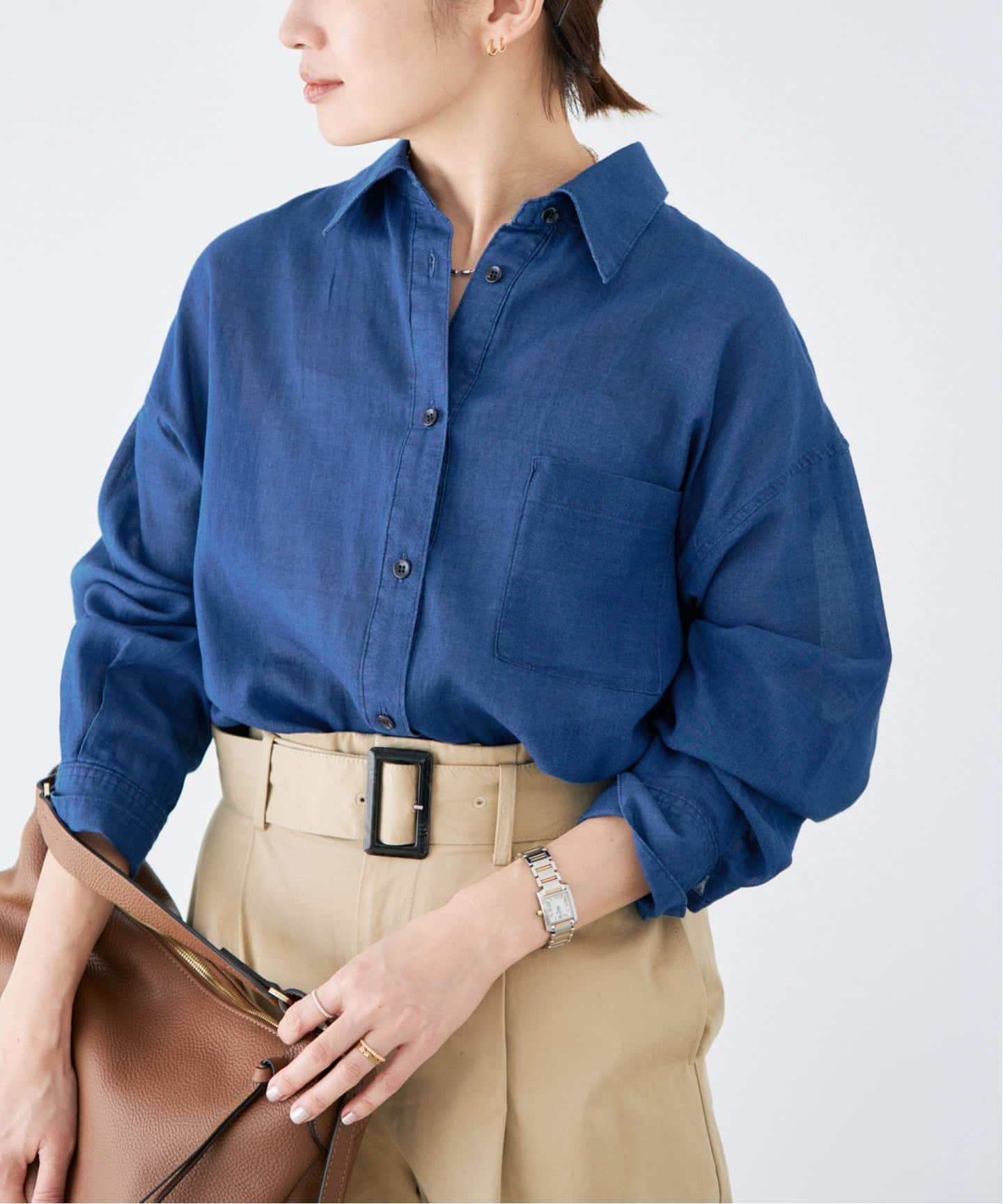 ❣️新年特価7日迄未使用タグ付きIENA デニムベーシックシャツ ブルー　追加分 予約》シアーデニムシャツ（シャツ／ブラウス）｜IENA（イエナ）の通販