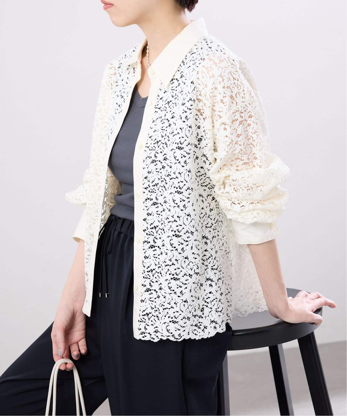 IENAイエナ レースブラウス ホワイト タグ付き新品 追加》IENA LA BOUCLE バテンレース ブラウス3（シャツ/ブラウス