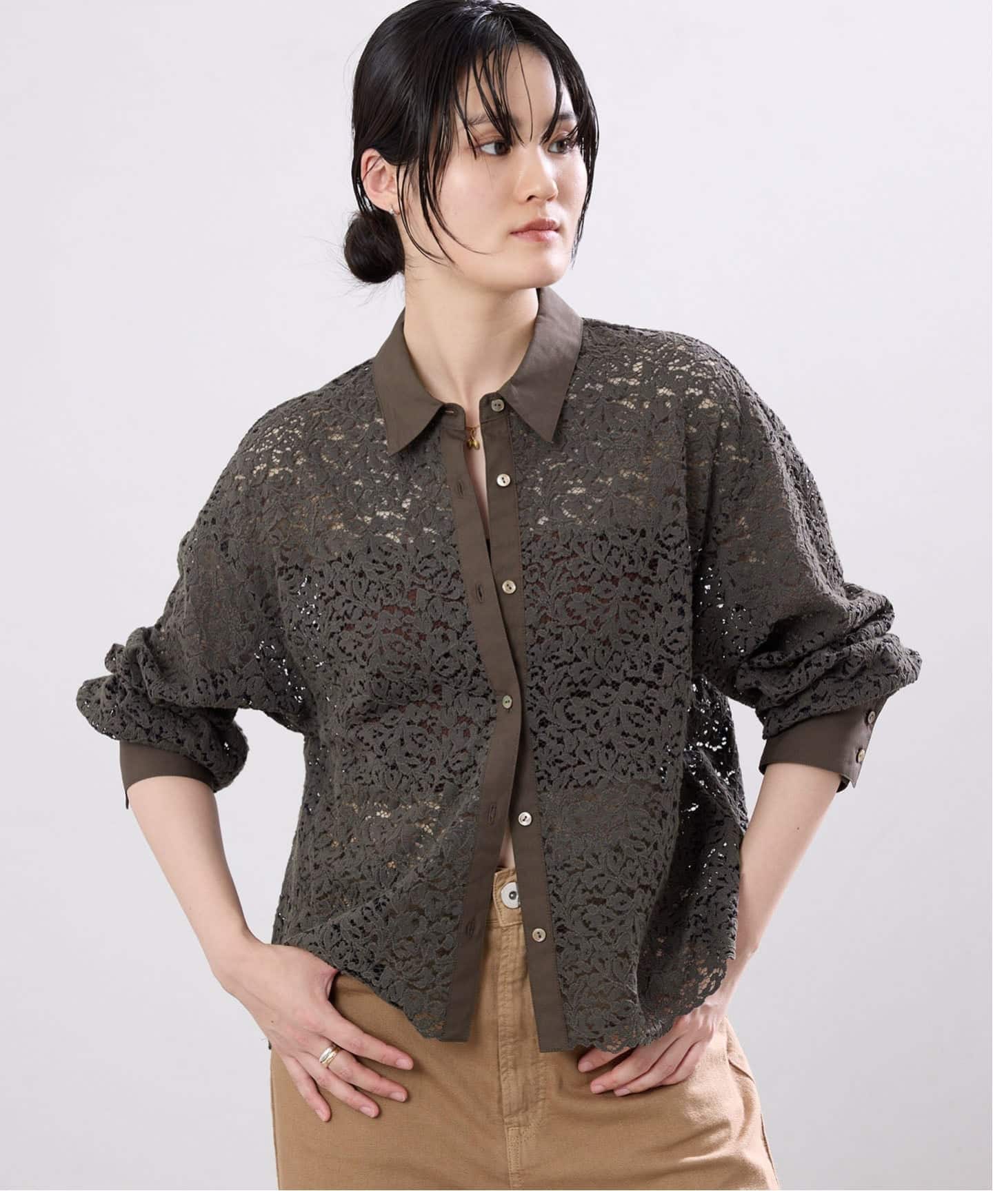 フォロー感謝割 きょう様 IENA イエナ ブラウス シャツ トップス コットンレースシャツ（シャツ／ブラウス）｜IENA（イエナ）の通販