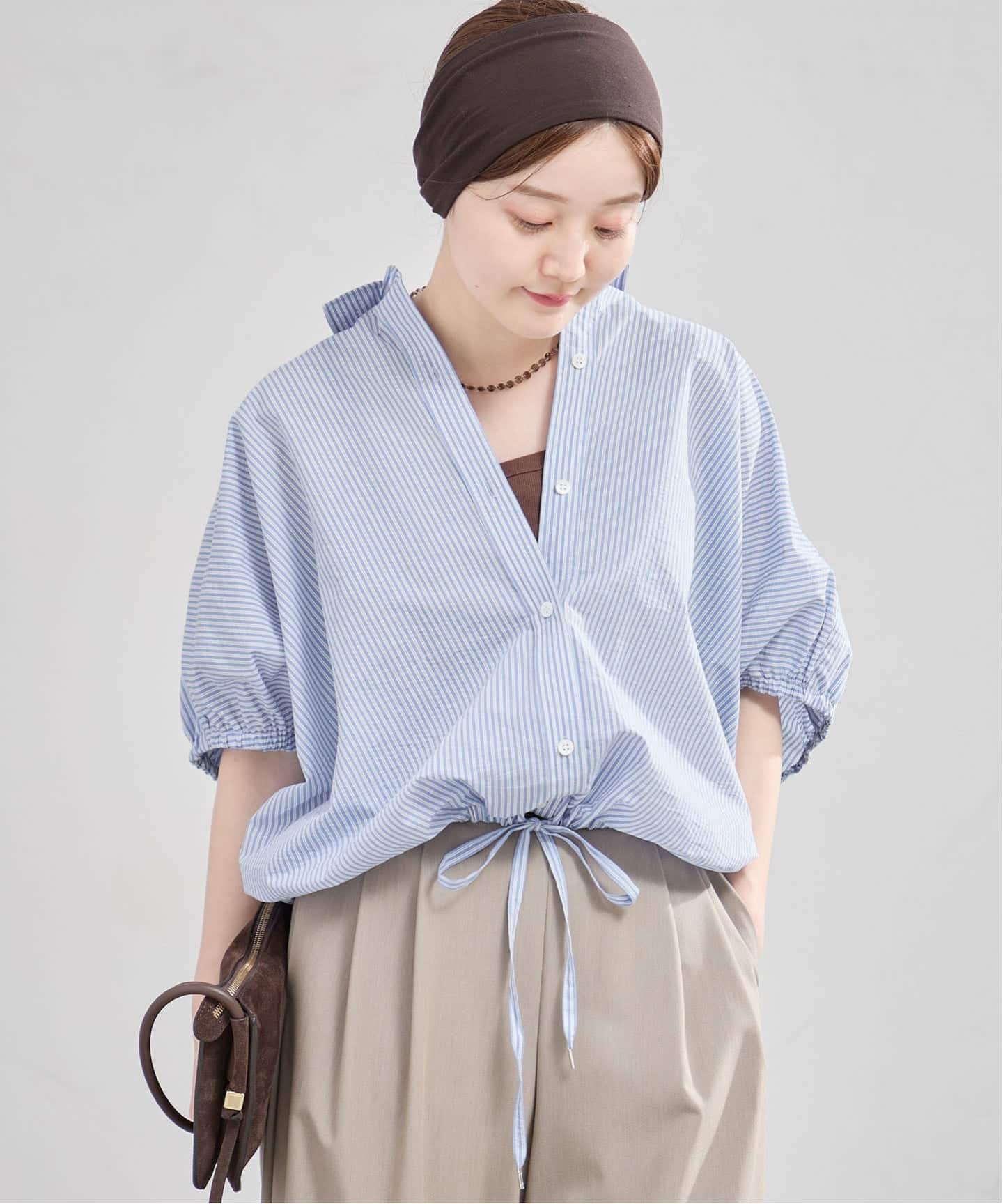新品未使用！IENA ブラック/ホワイトストライプ カットソー ストライプ ドロスト BOXYシャツ（シャツ／ブラウス）｜IENA（イエナ