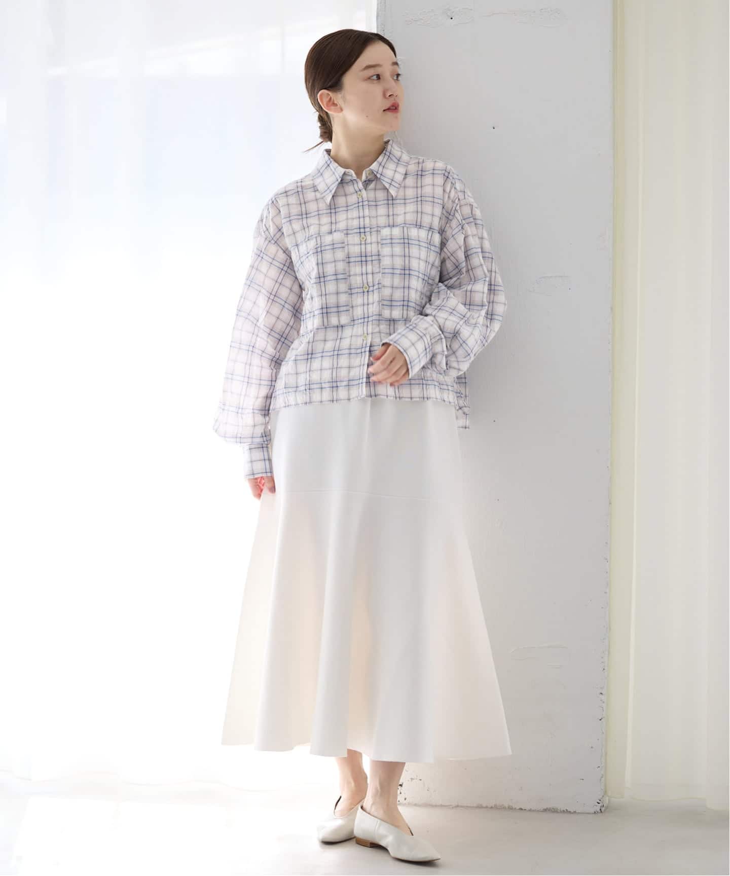 シャーリングチェックショートシャツ人気！完売‼️ IENA（イエナ） ブラウス シャツ シャーリングチェックショートシャツ