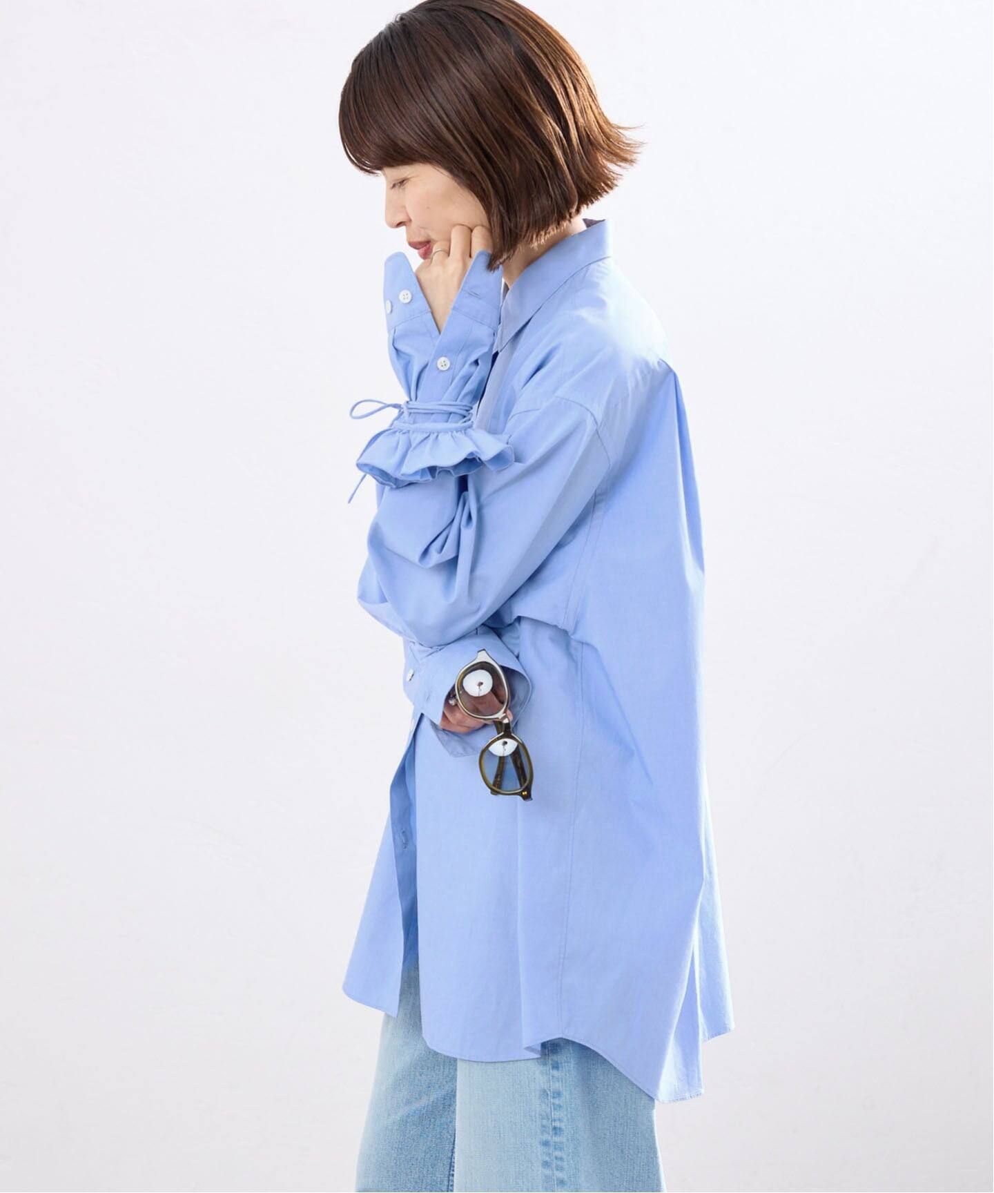 BLACK コサージュ付きシャツ（シャツ／ブラウス）｜IENA（イエナ）の 